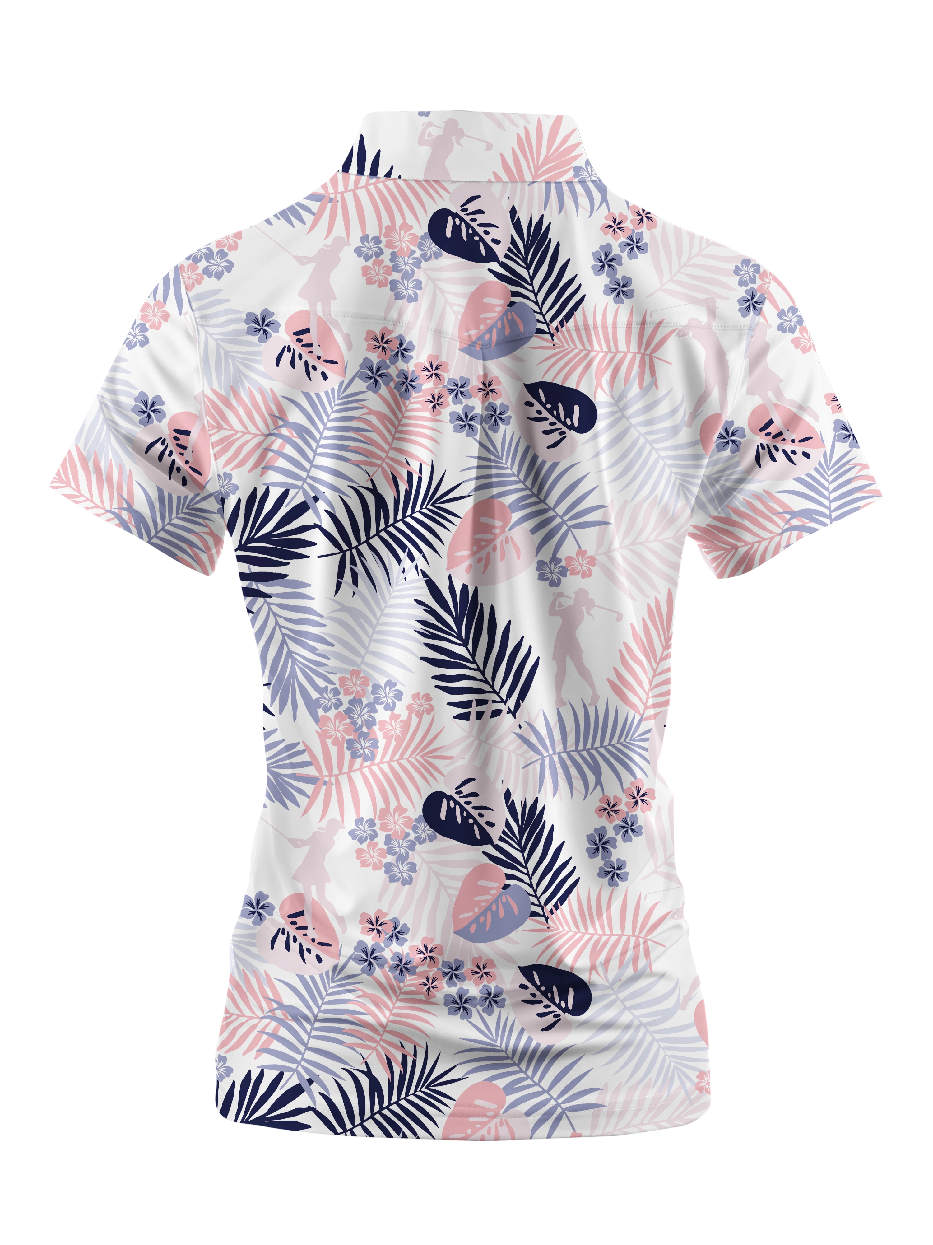 Cherryswing Women's Decorative Plants Short Sleeve Polos