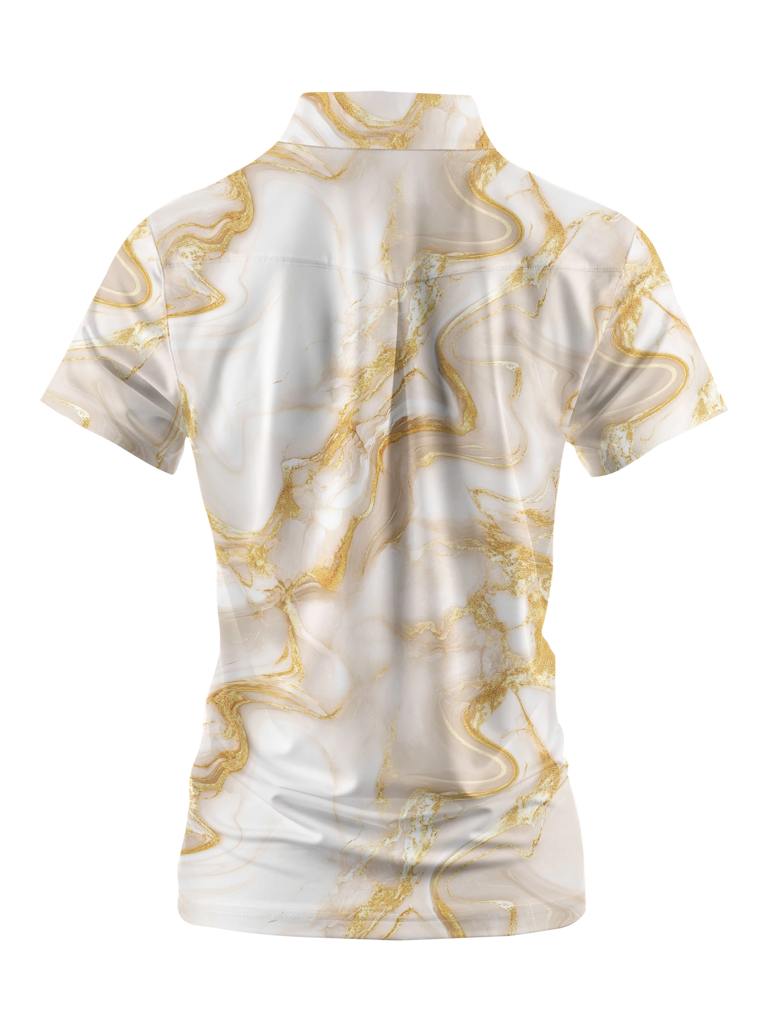 Cherryswing Women's Luxurious Marble Short Sleeve Polos