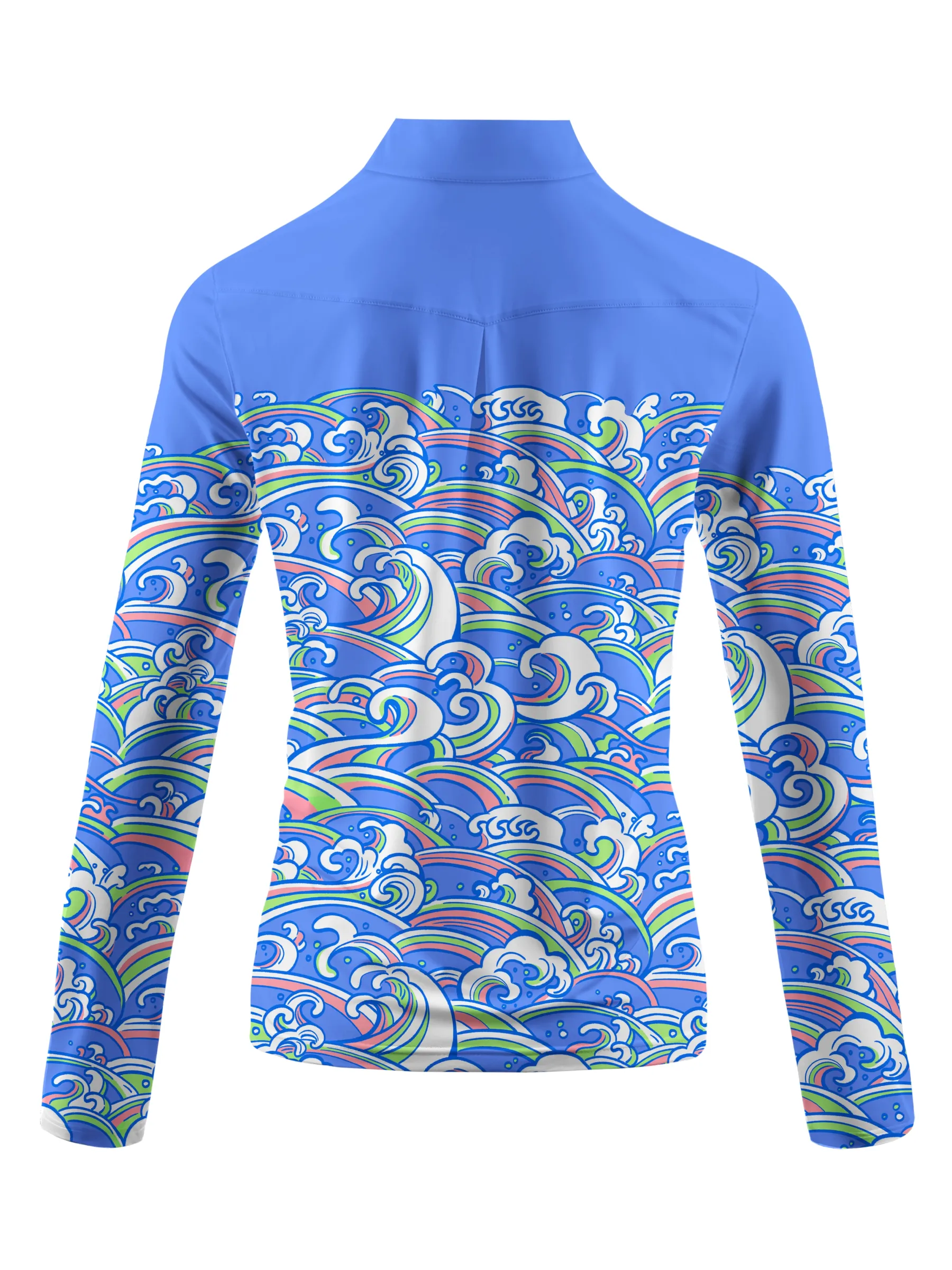 Cherryswing Women's Energy of Ocean Long Sleeve Polo Shirt