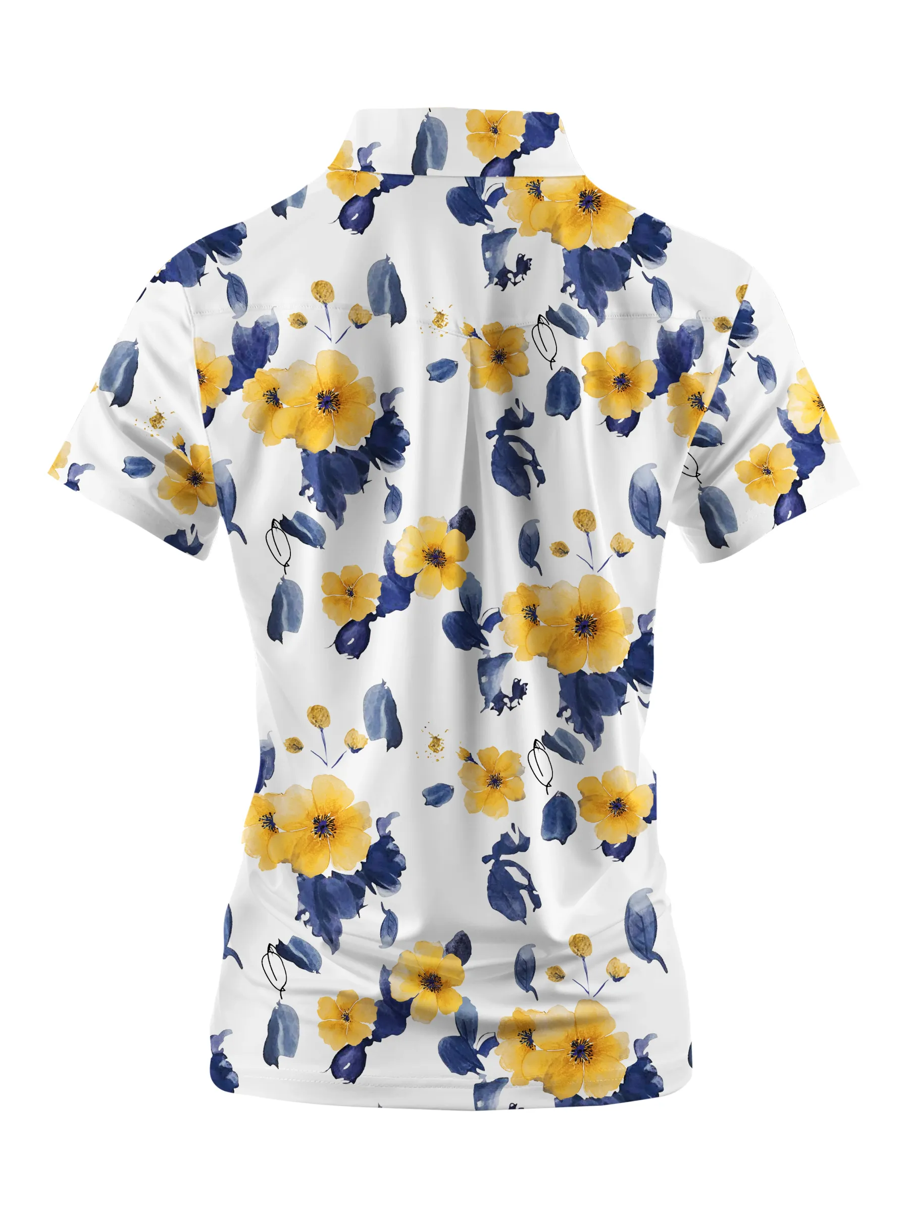 Cherryswing Women's Watercolor Garden Short Sleeve Polos