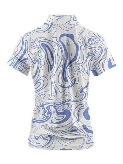 Cherryswing Women's Flowing Water Short Sleeve Polos