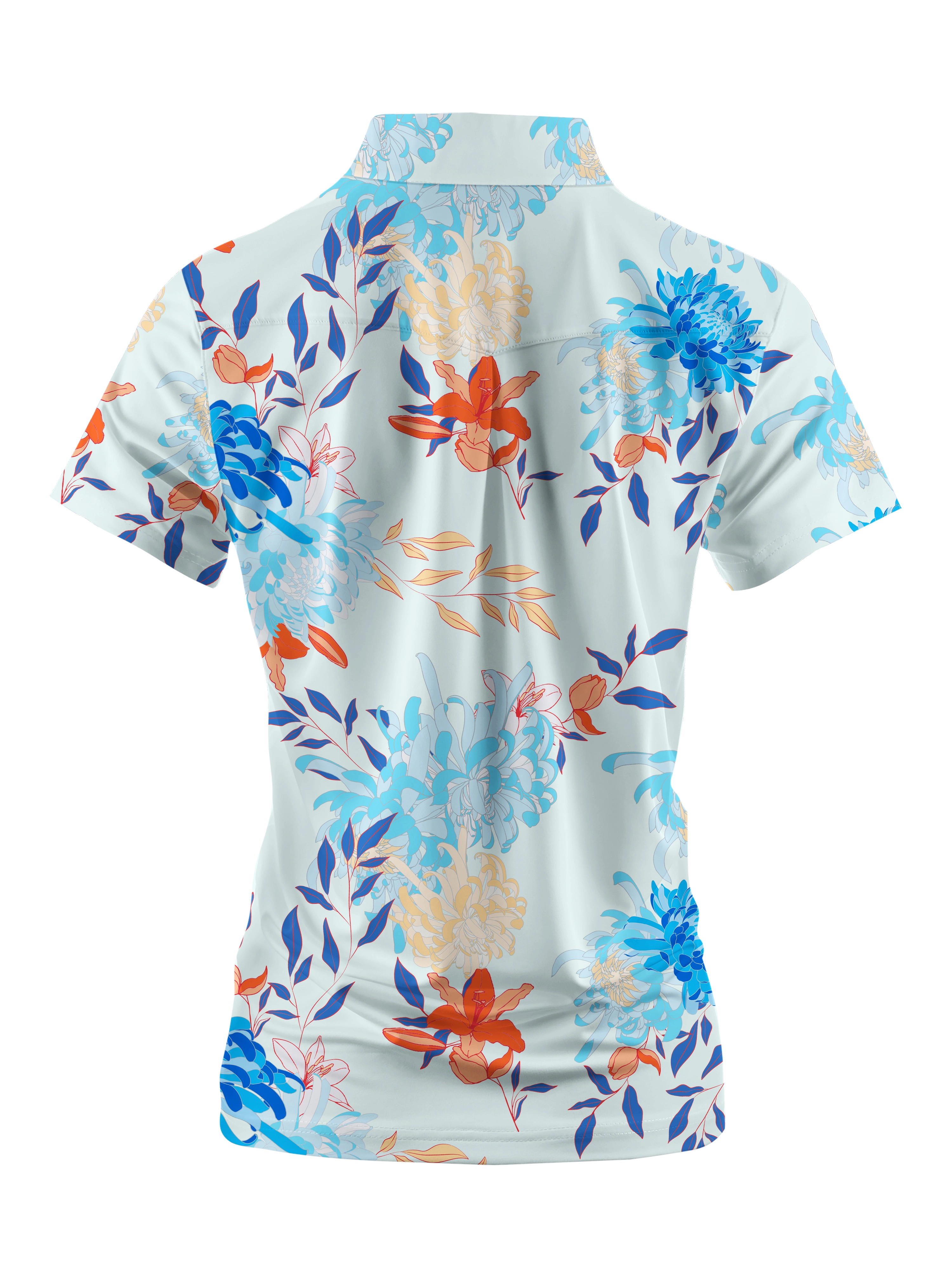 Cherryswing Women's Vivid Floral Short Sleeve Polos