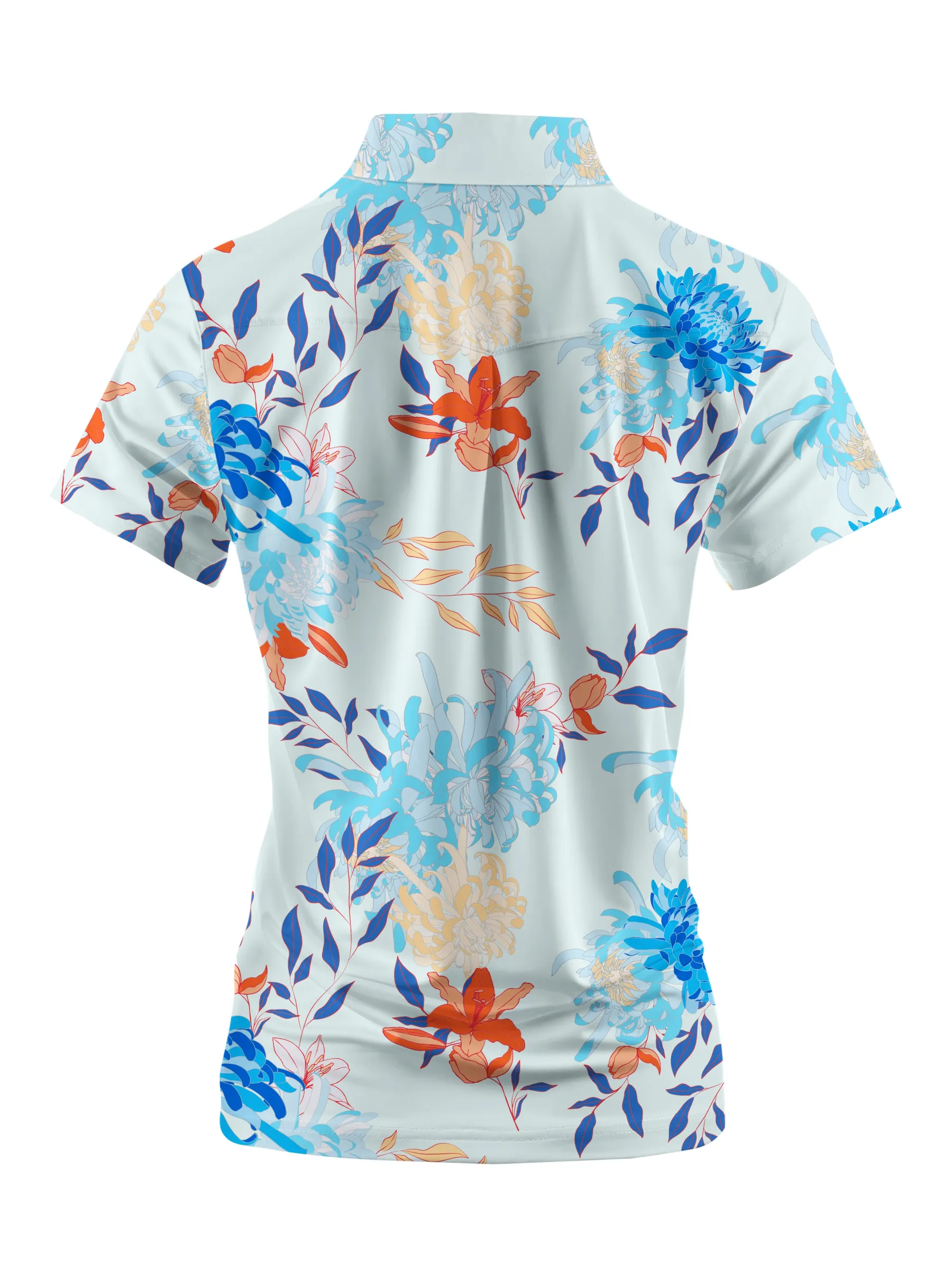 Cherryswing Women's Vivid Floral Short Sleeve Polos