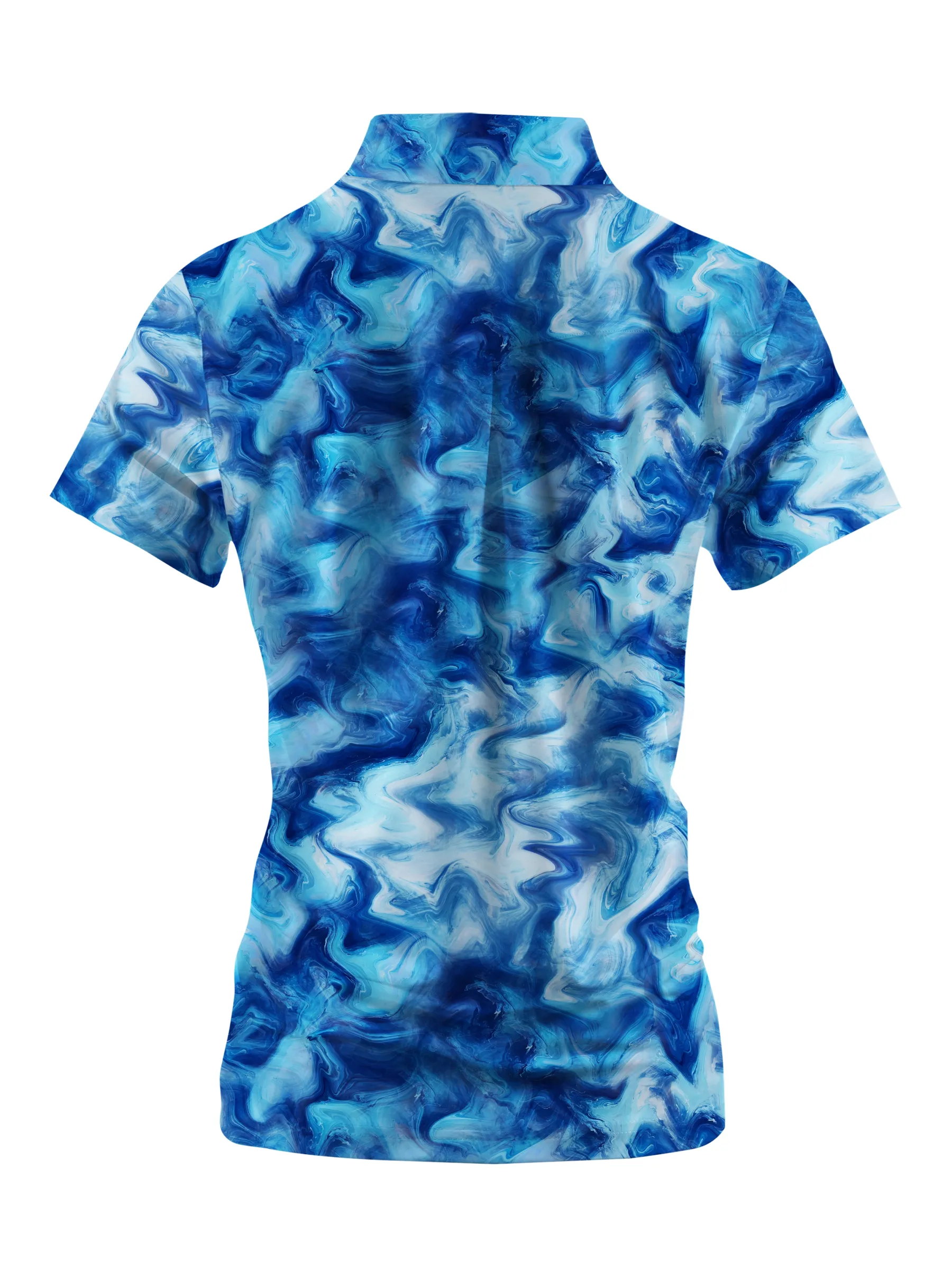 Cherryswing Women's Ocean Waves Short Sleeve Polos