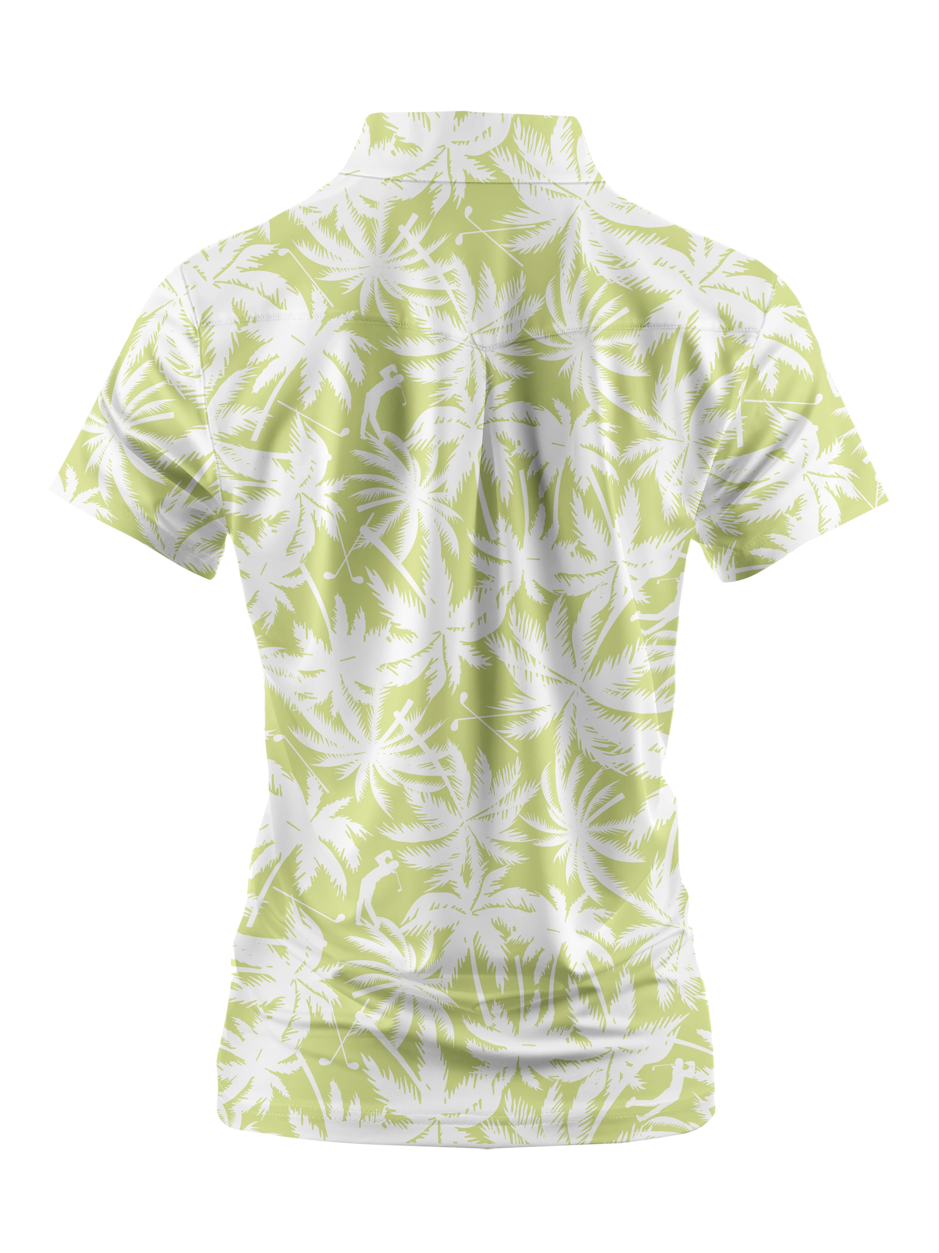 Cherryswing Women's Coconut Tree Print Golf Short Sleeve Polo Shirt