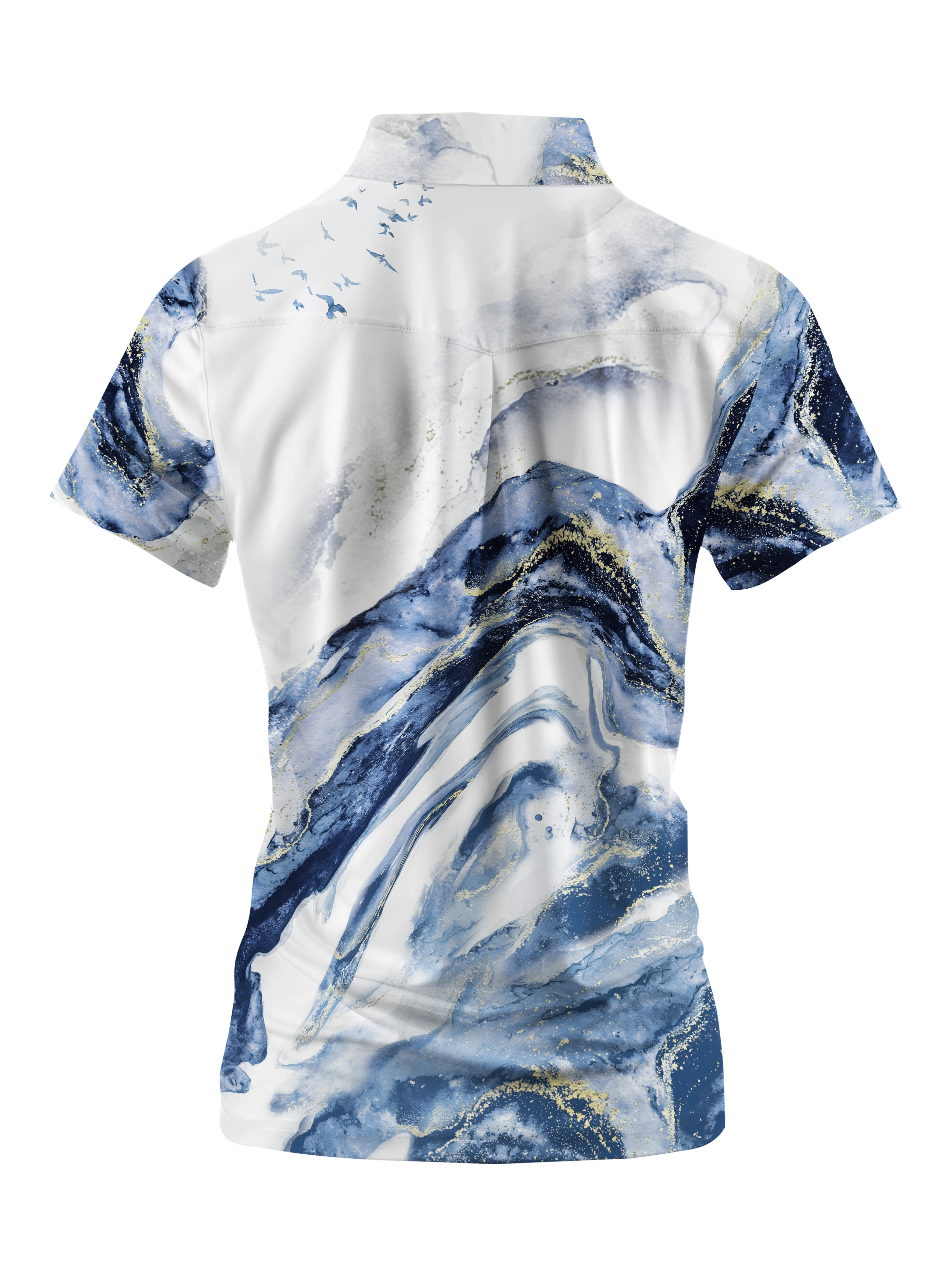 Cherryswing Women's Natural Patterns Short Sleeve Polos