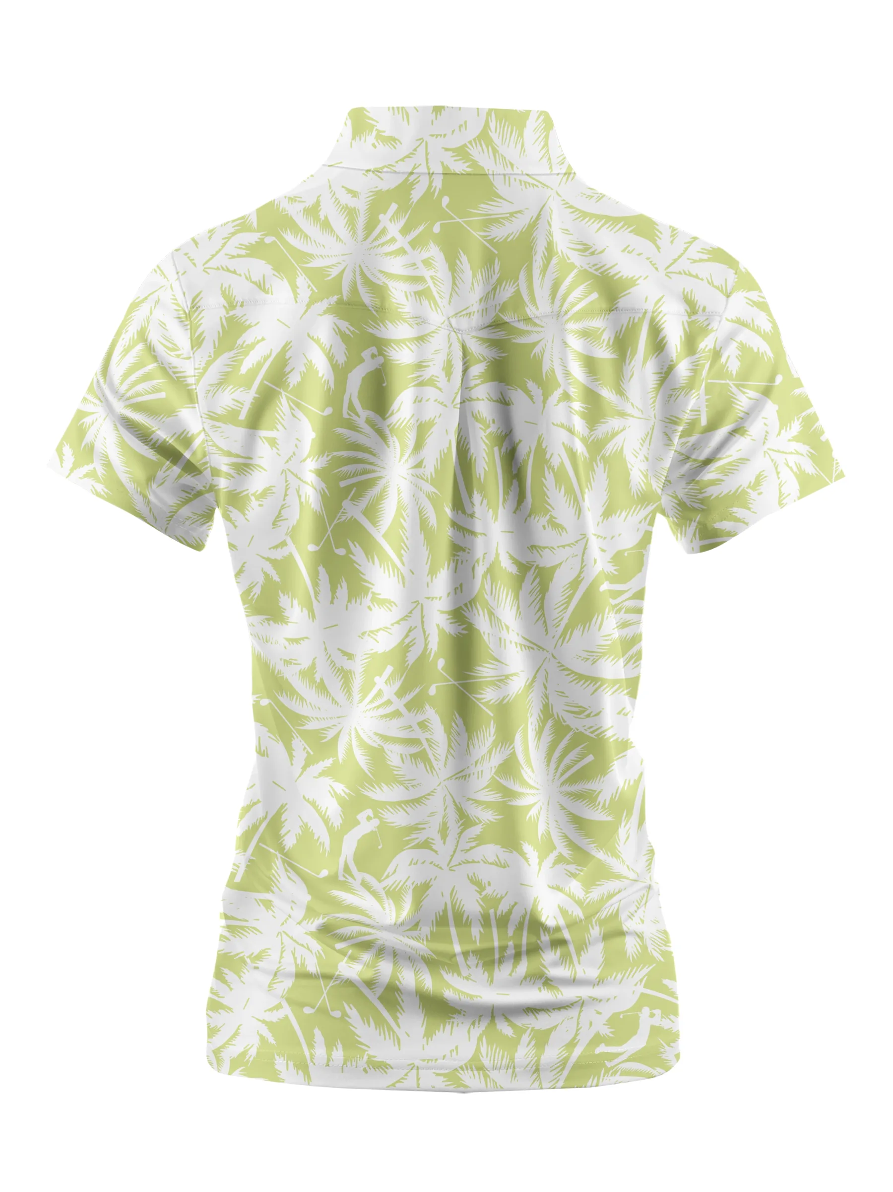 Cherryswing Women's Coconut Tree Print Golf Short Sleeve Polo Shirt