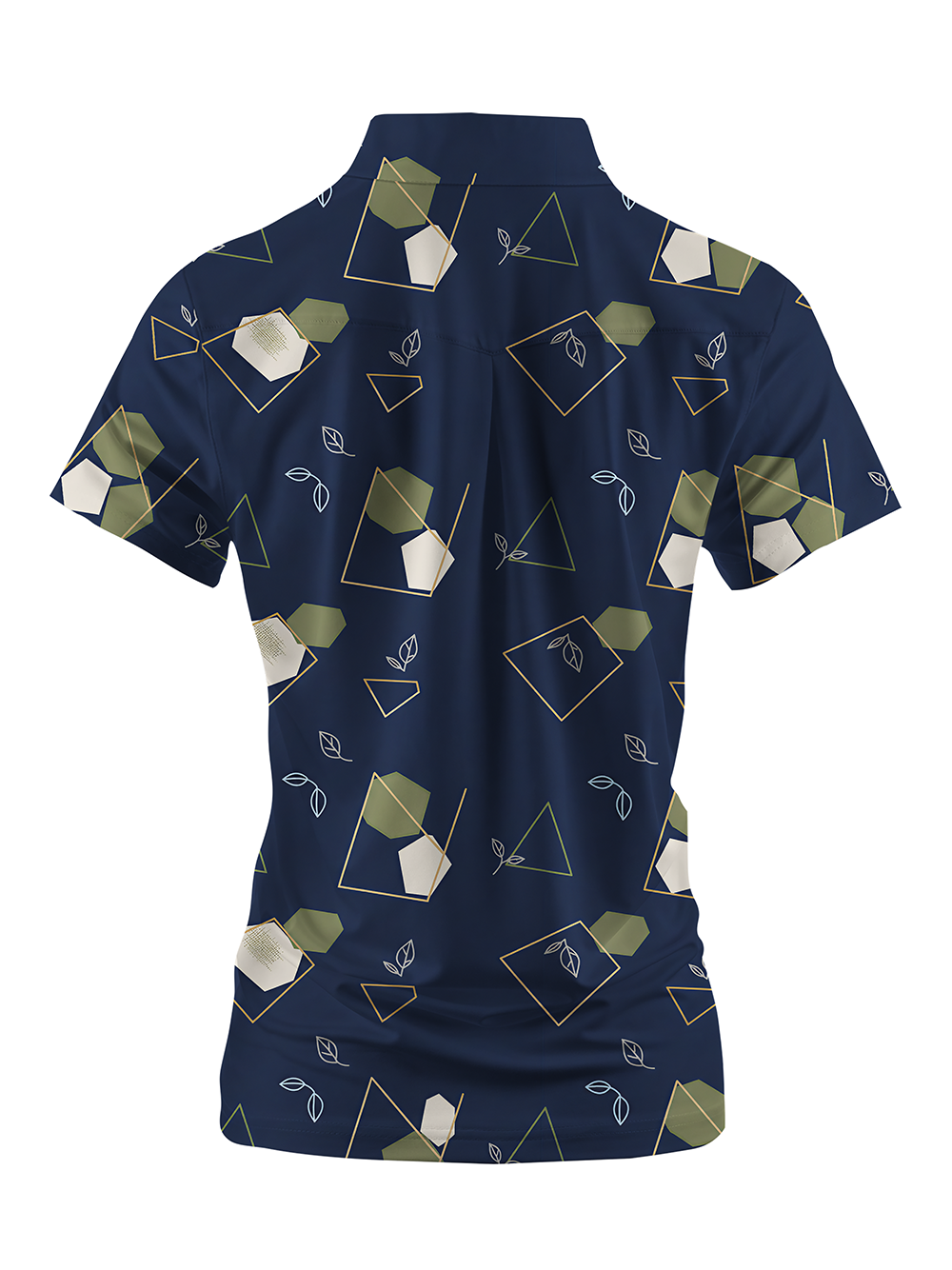 Cherryswing Women's Geo Leaf Short Sleeve Polos