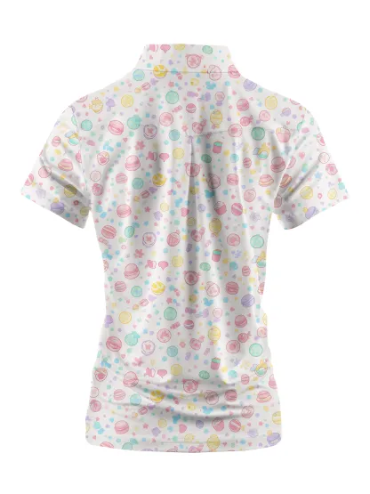 Cherryswing Women's kawaii Sweet Treats Short Sleeve Polos