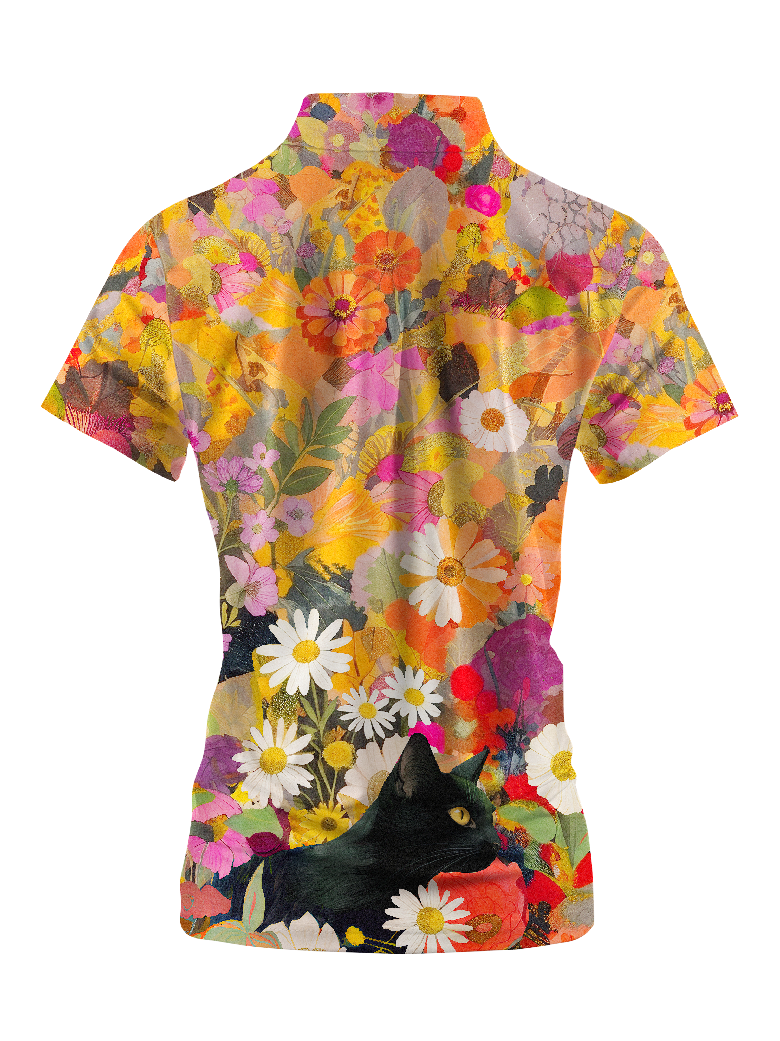 Cherryswing Women's Wild Whiskers Short Sleeve Polos
