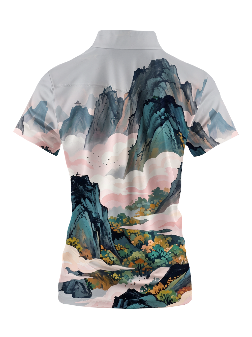Cherryswing Women's Mist Mountain Short Sleeve Polos
