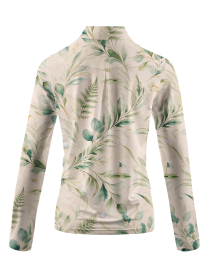 Cherryswing Women's Eucalyptus Green Links Long Sleeve Golf Shirt