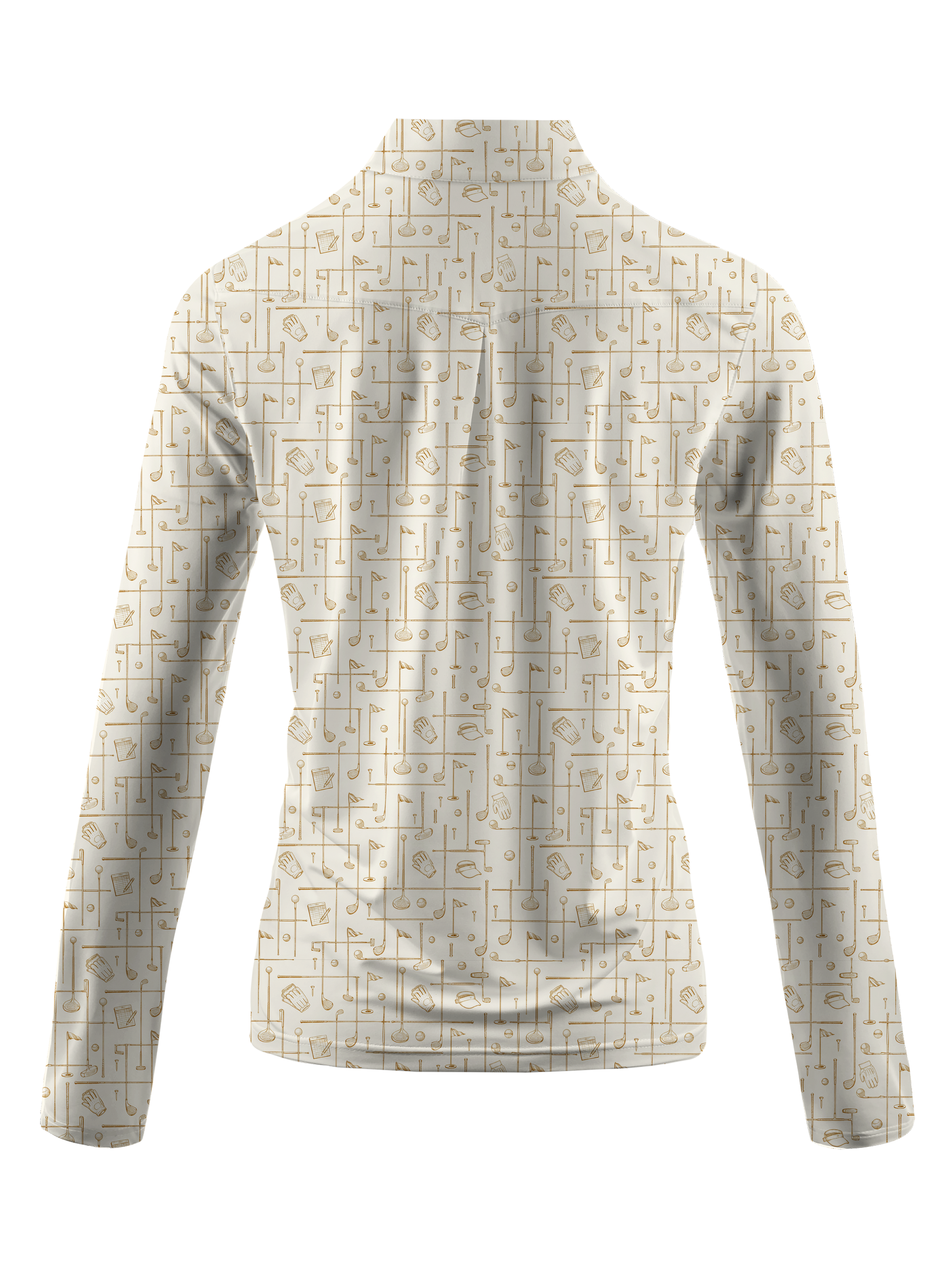 Cherryswing Women's Golden Grid Long Sleeve Golf Shirt