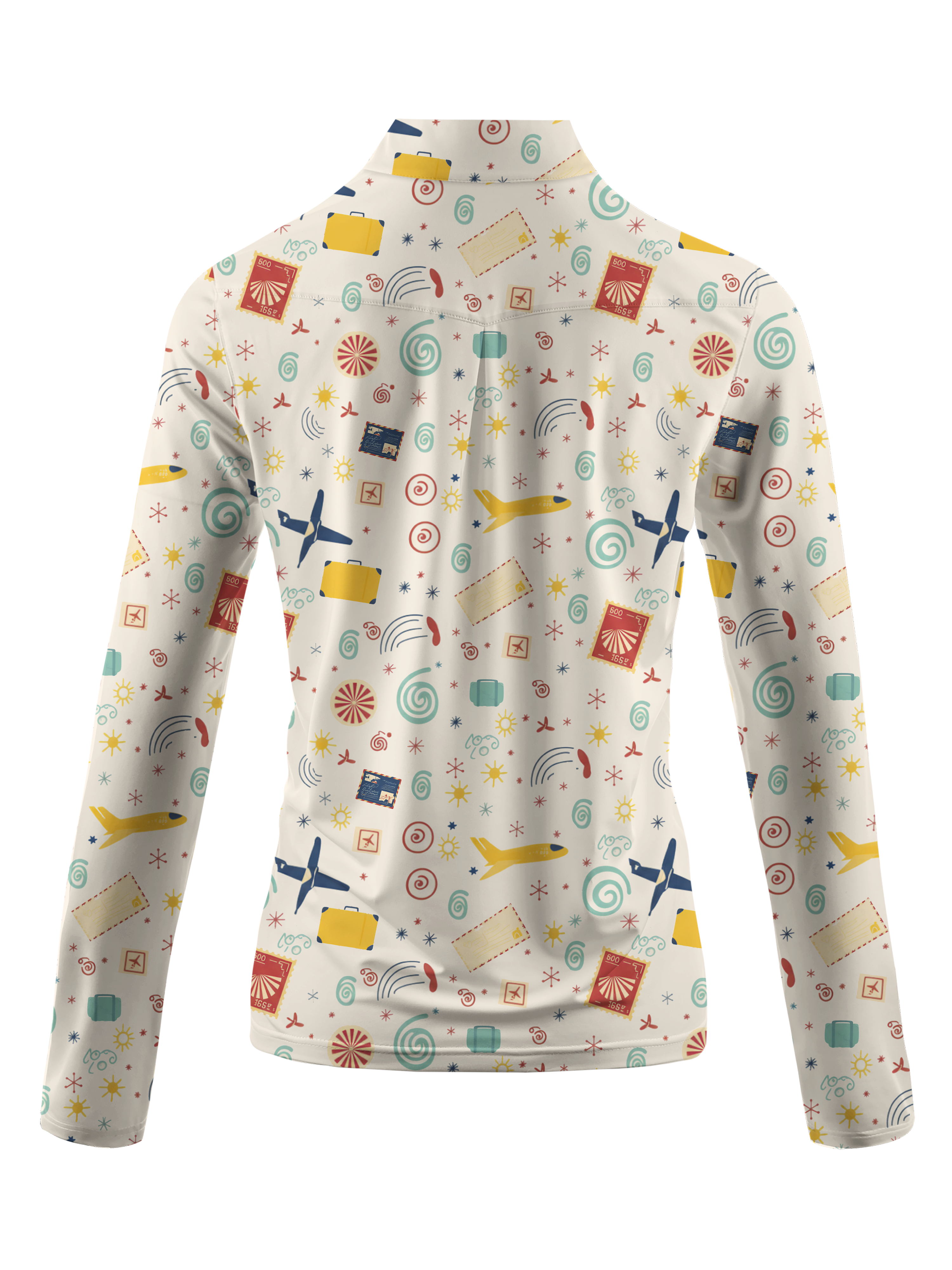 Cherryswing Women's Passport Print Long Sleeve Golf Shirt