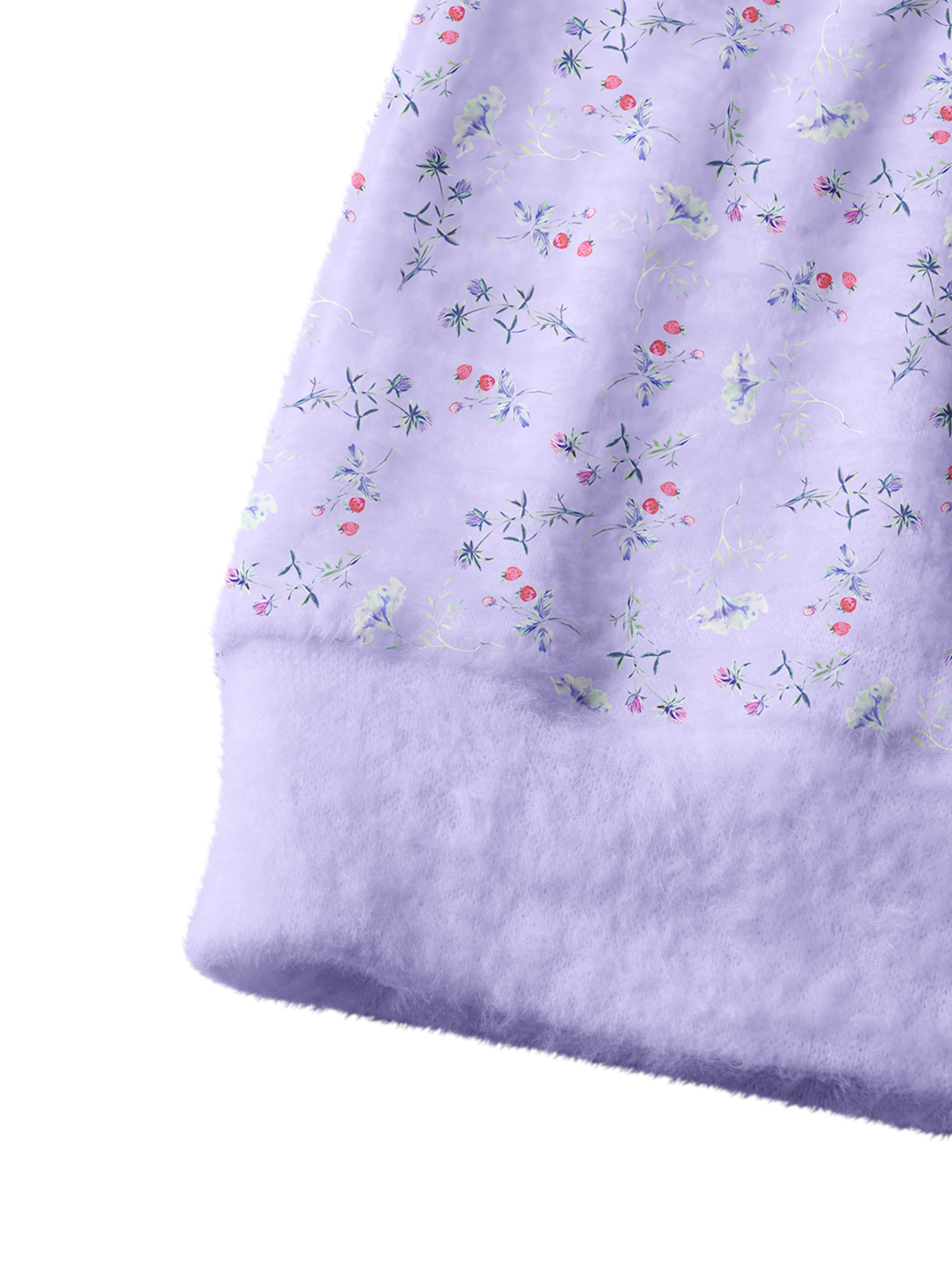 Cherryswing Women's Berry Bloom Fuzzy Knit Golf Cardigan