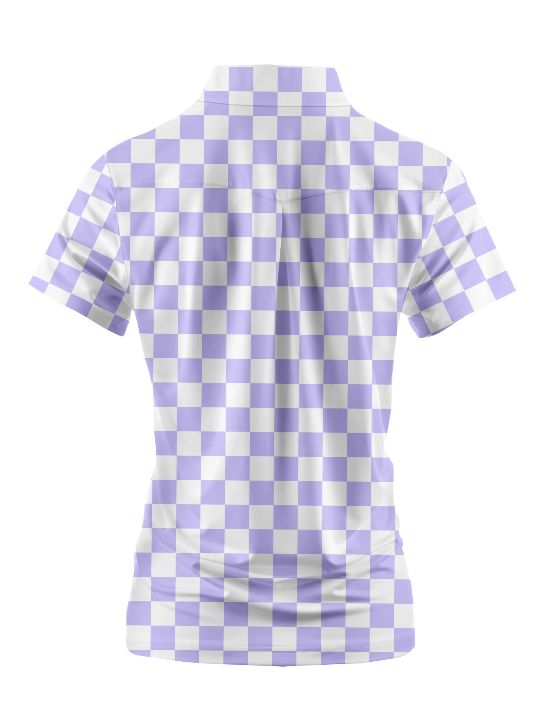 Cherryswing Women's Checkerboard Print Golf Short Sleeve Polo Shirt