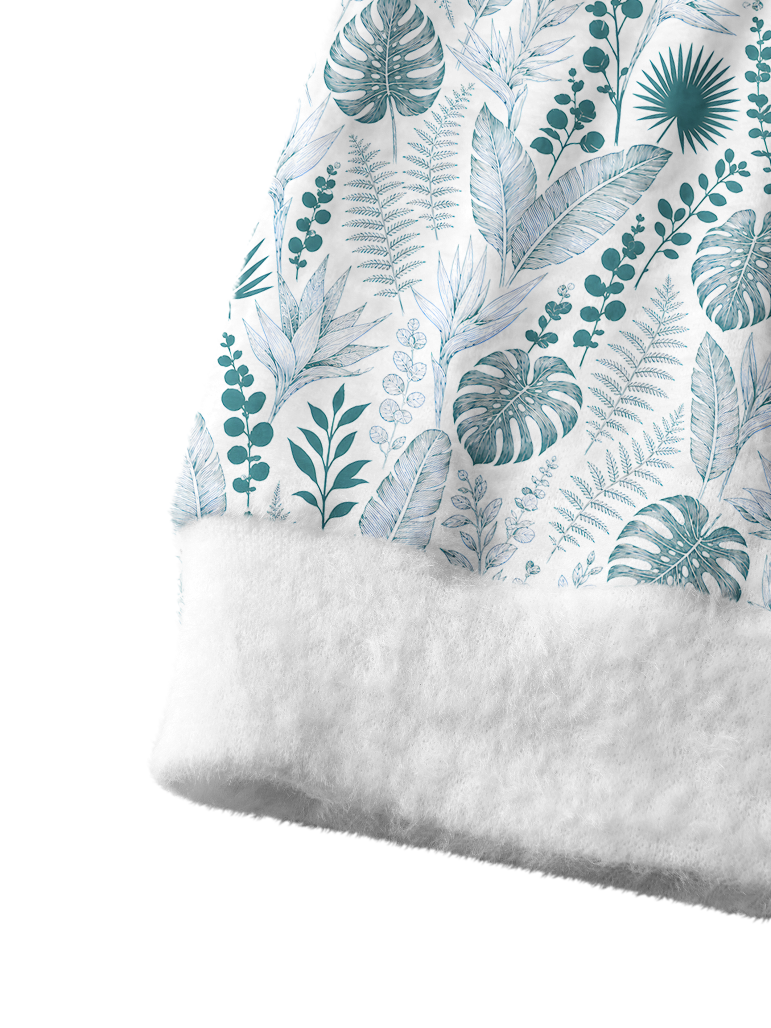 Cherryswing Women's Tropical Leaf Fuzzy Knit Golf Cardigan