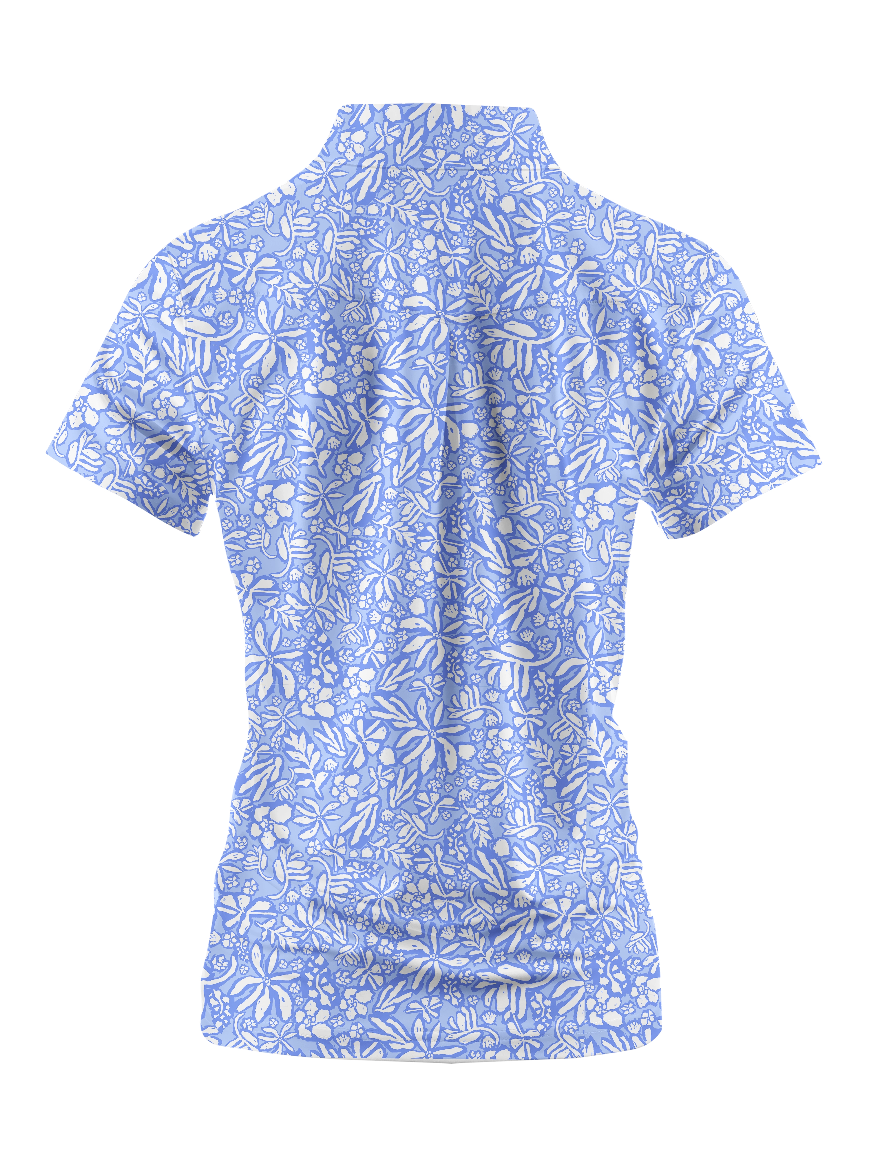 Cherryswing Women's Seaside Floral Golf Short Sleeve Polo Shirt