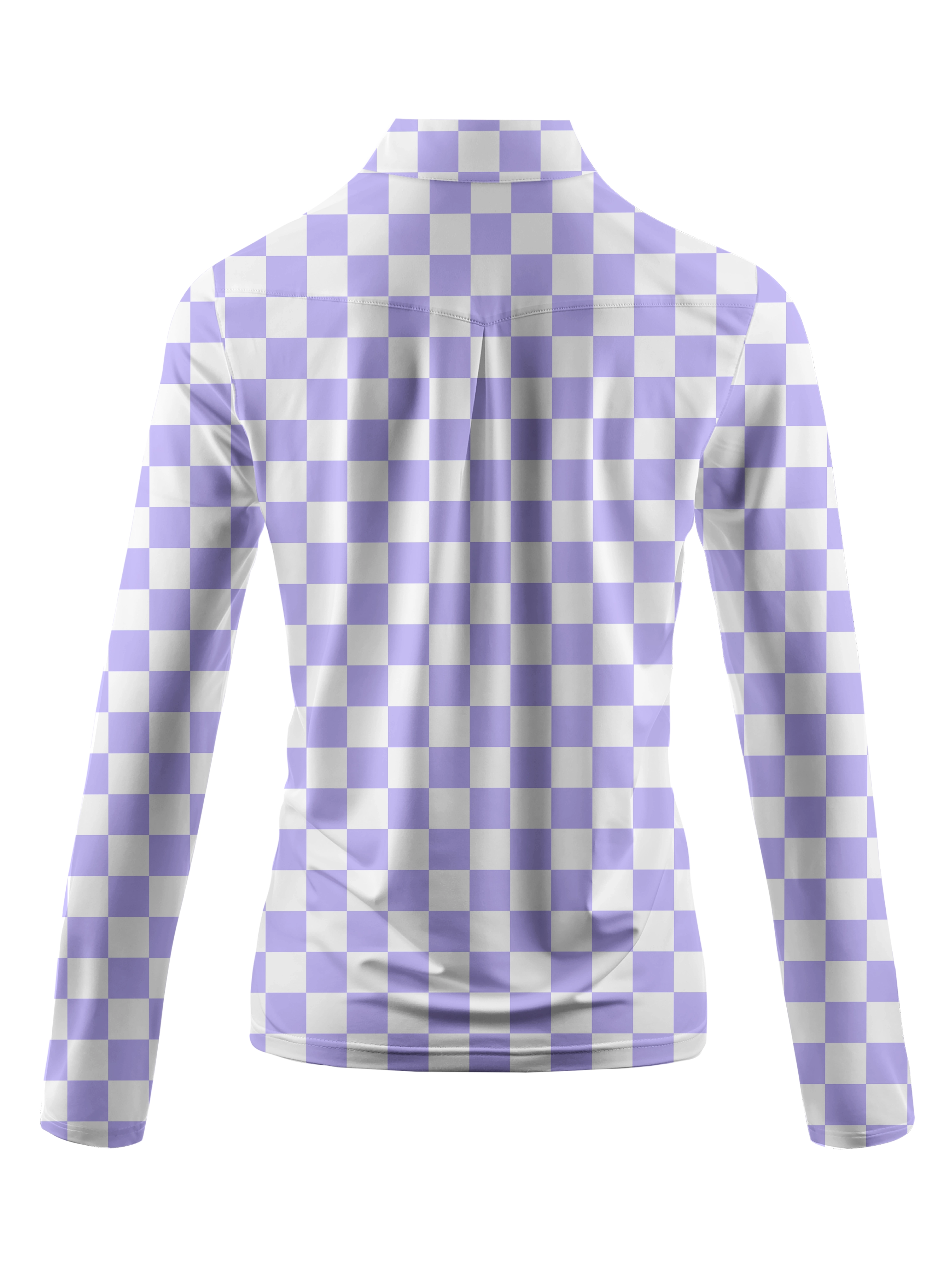 Cherryswing Women's Checkerboard Print Golf Long Sleeve Polo Shirt