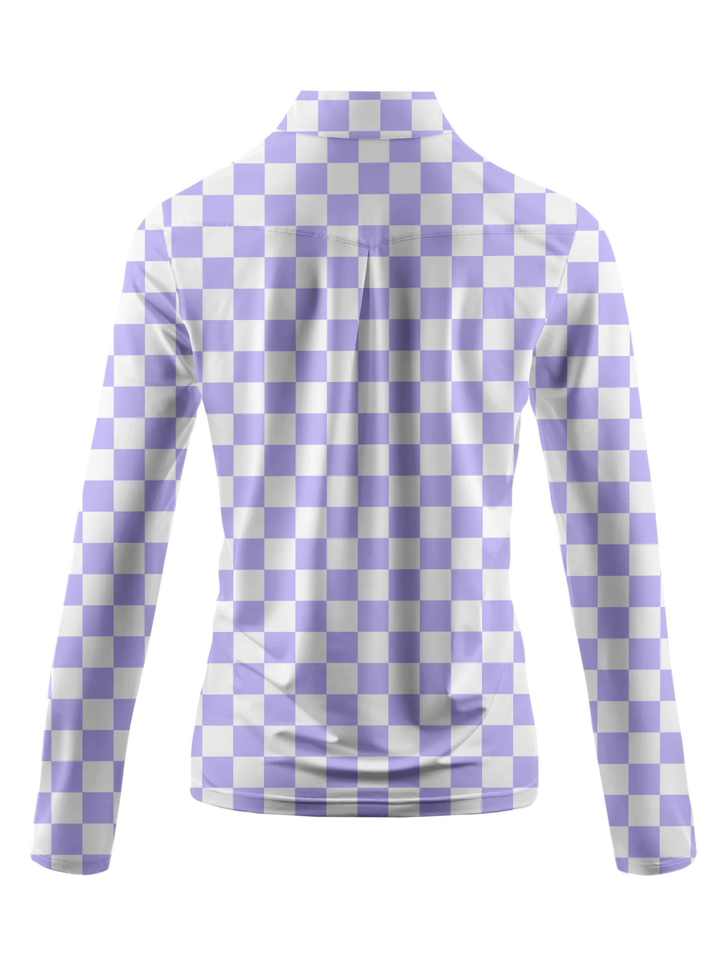 Cherryswing Women's Checkerboard Print Golf Long Sleeve Polo Shirt