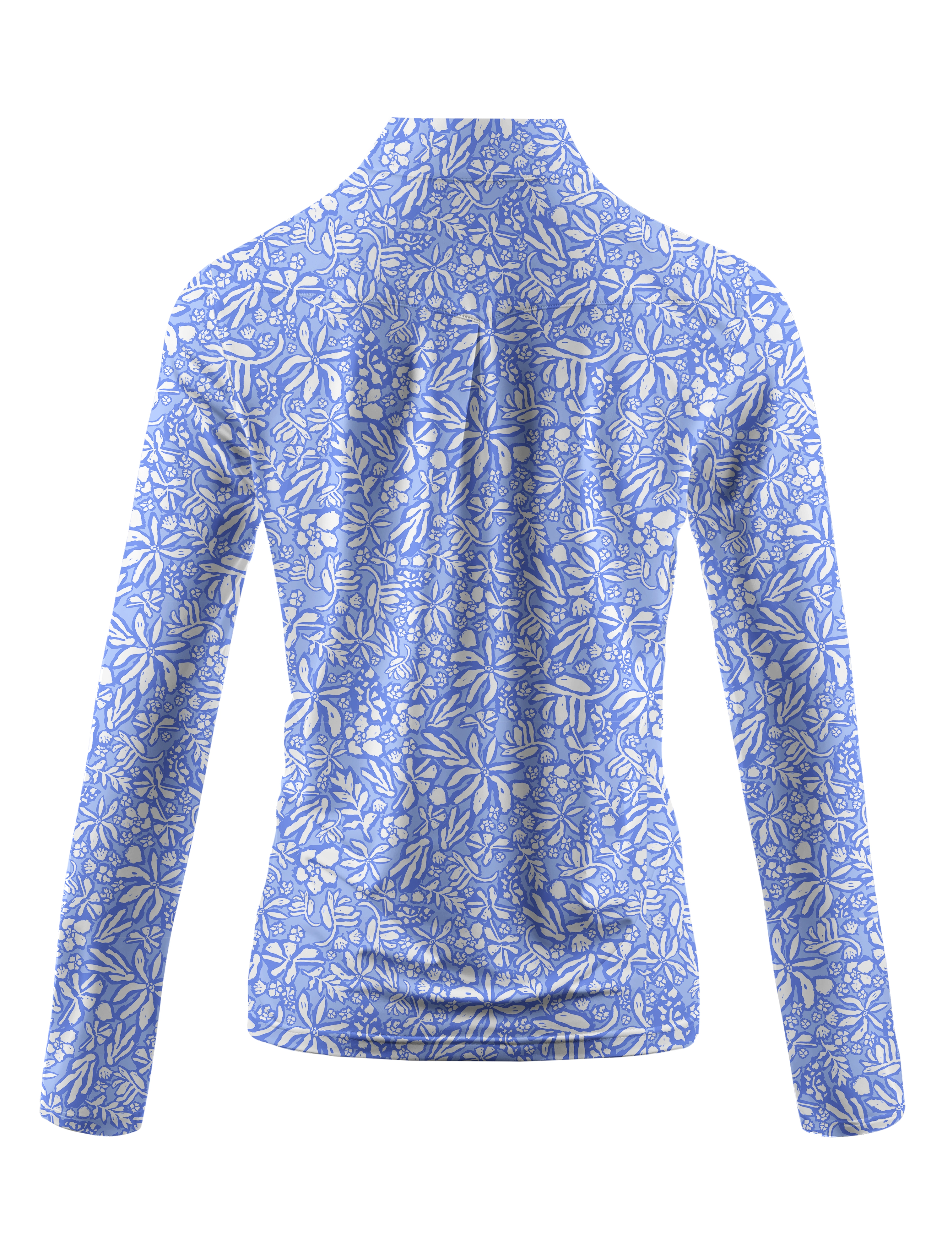 Cherryswing Women's Seaside Floral Golf Long Sleeve Polo Shirt