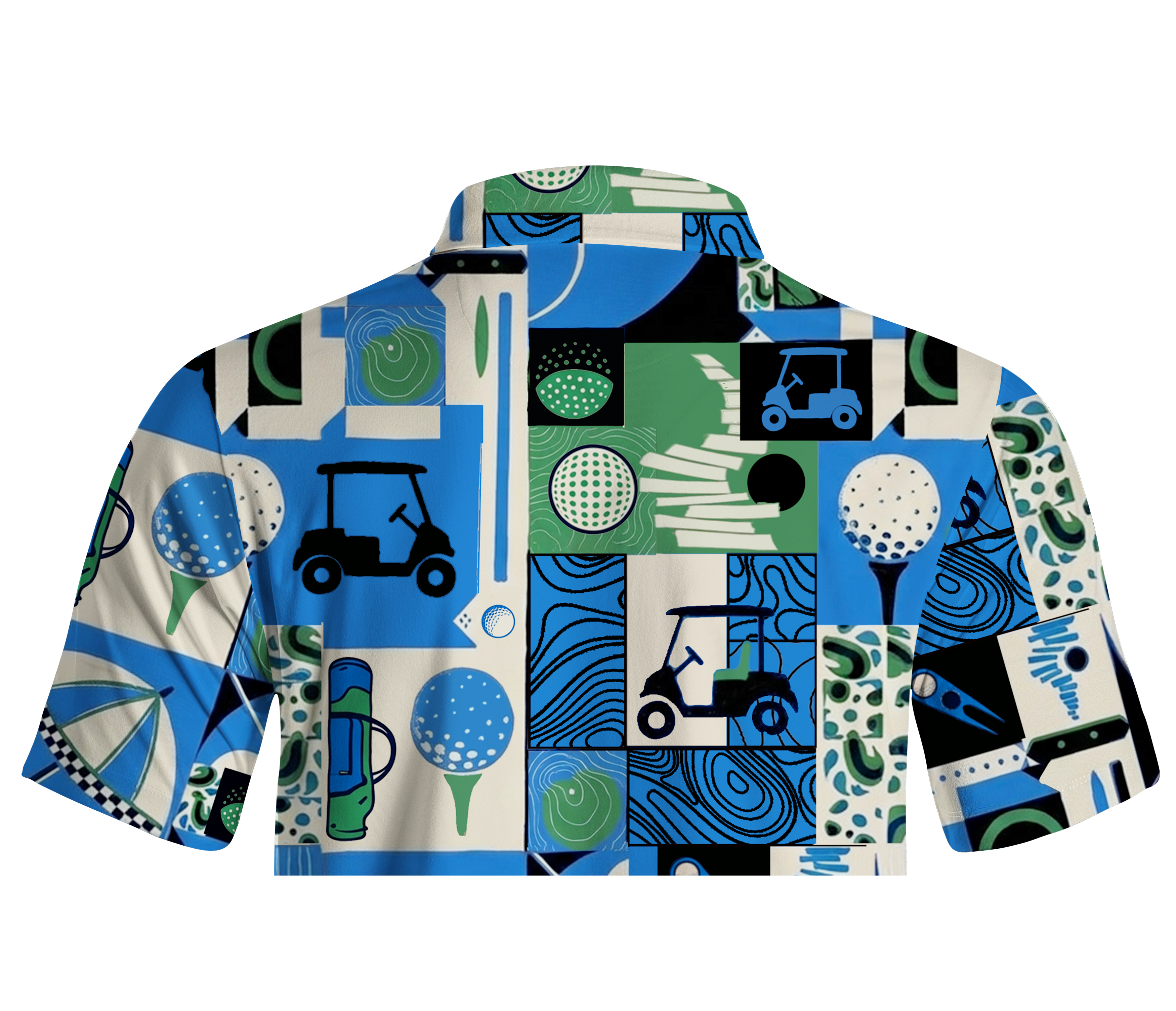 Cherryswing Golf Collage Patchwork Men's Polo Shirt