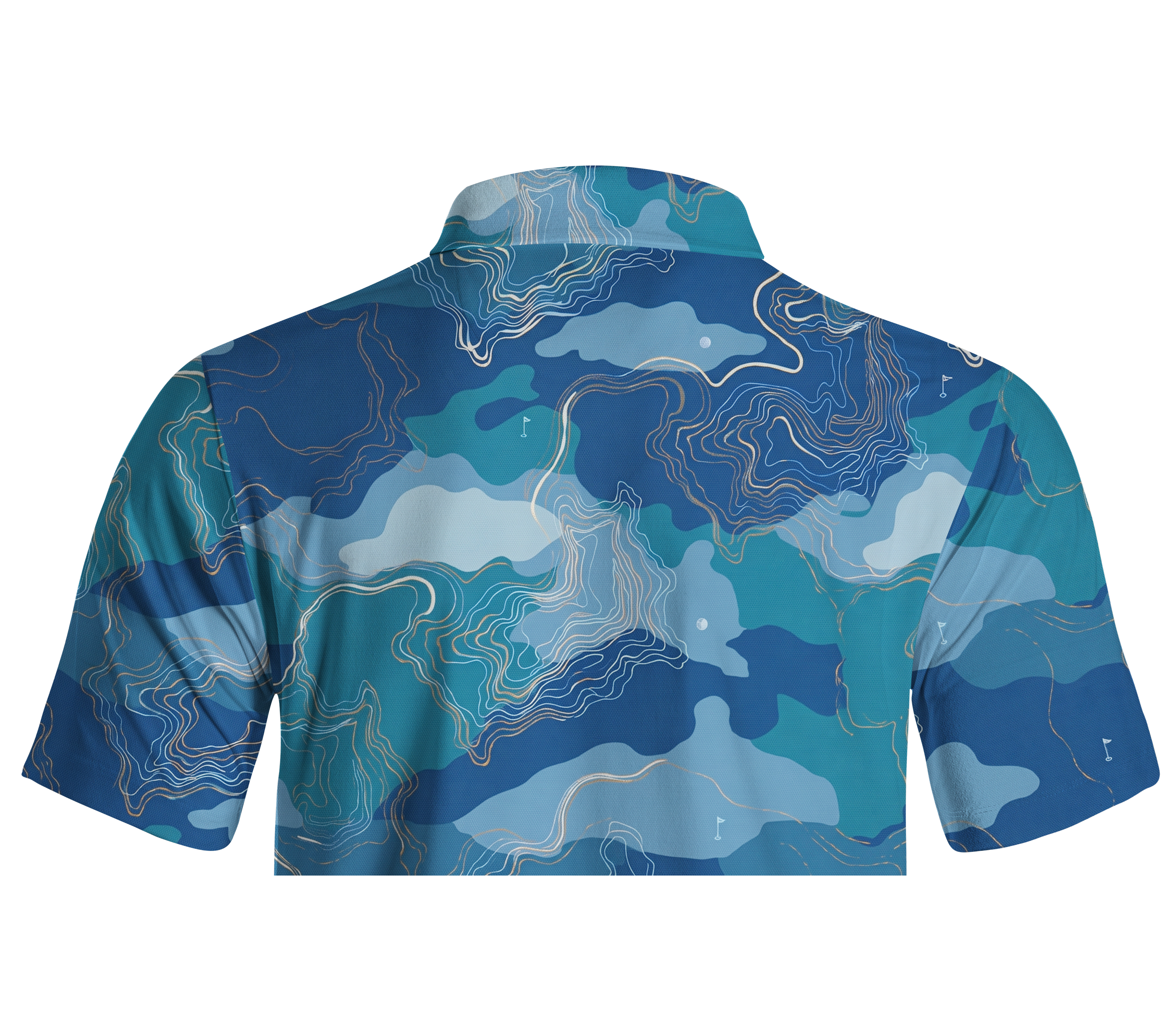 Cherryswing Topographic Contour Print Men's Polo Shirt