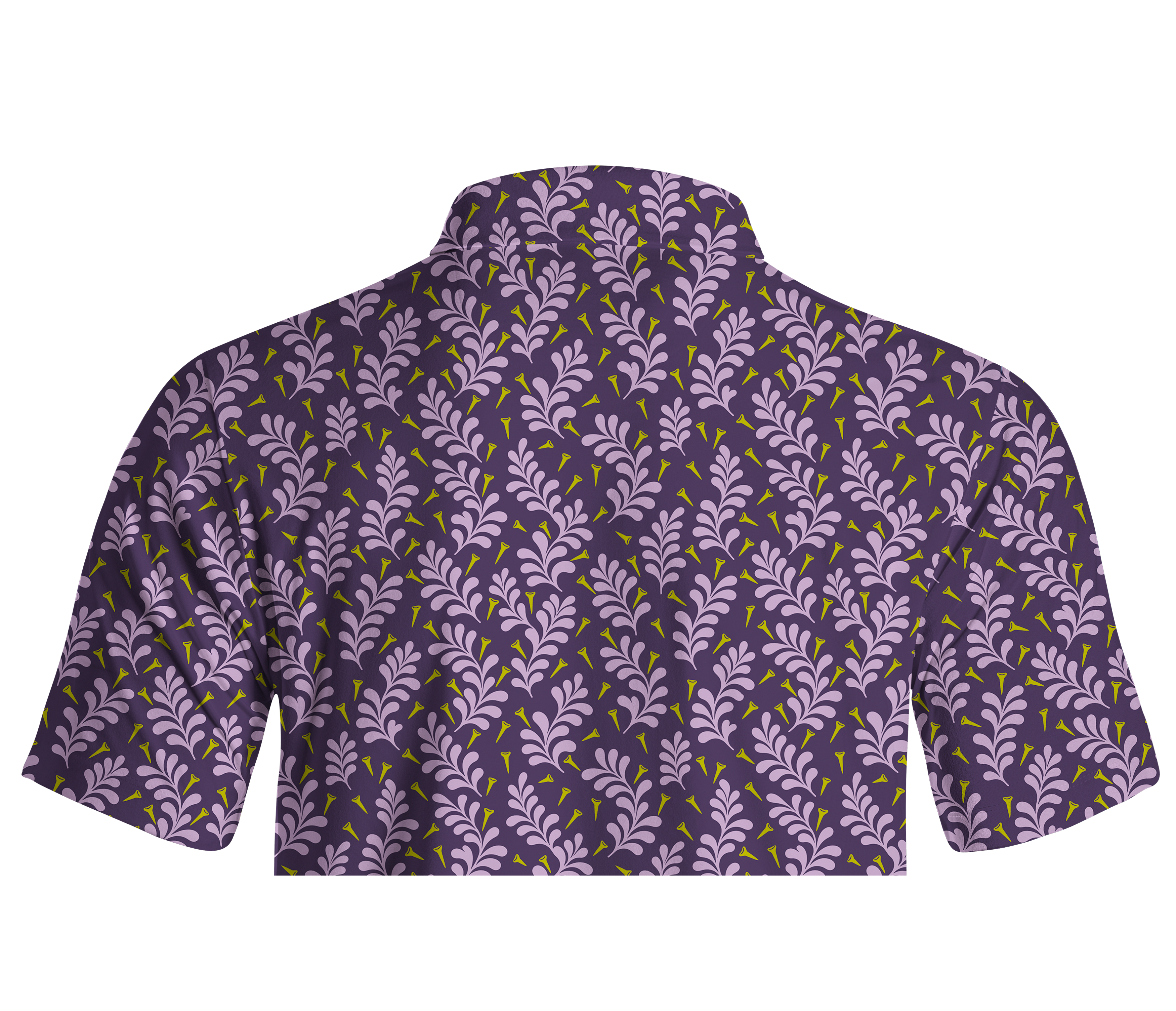 Cherryswing Whimsical Tee and Leaf Pattern Men's Polo Shirt