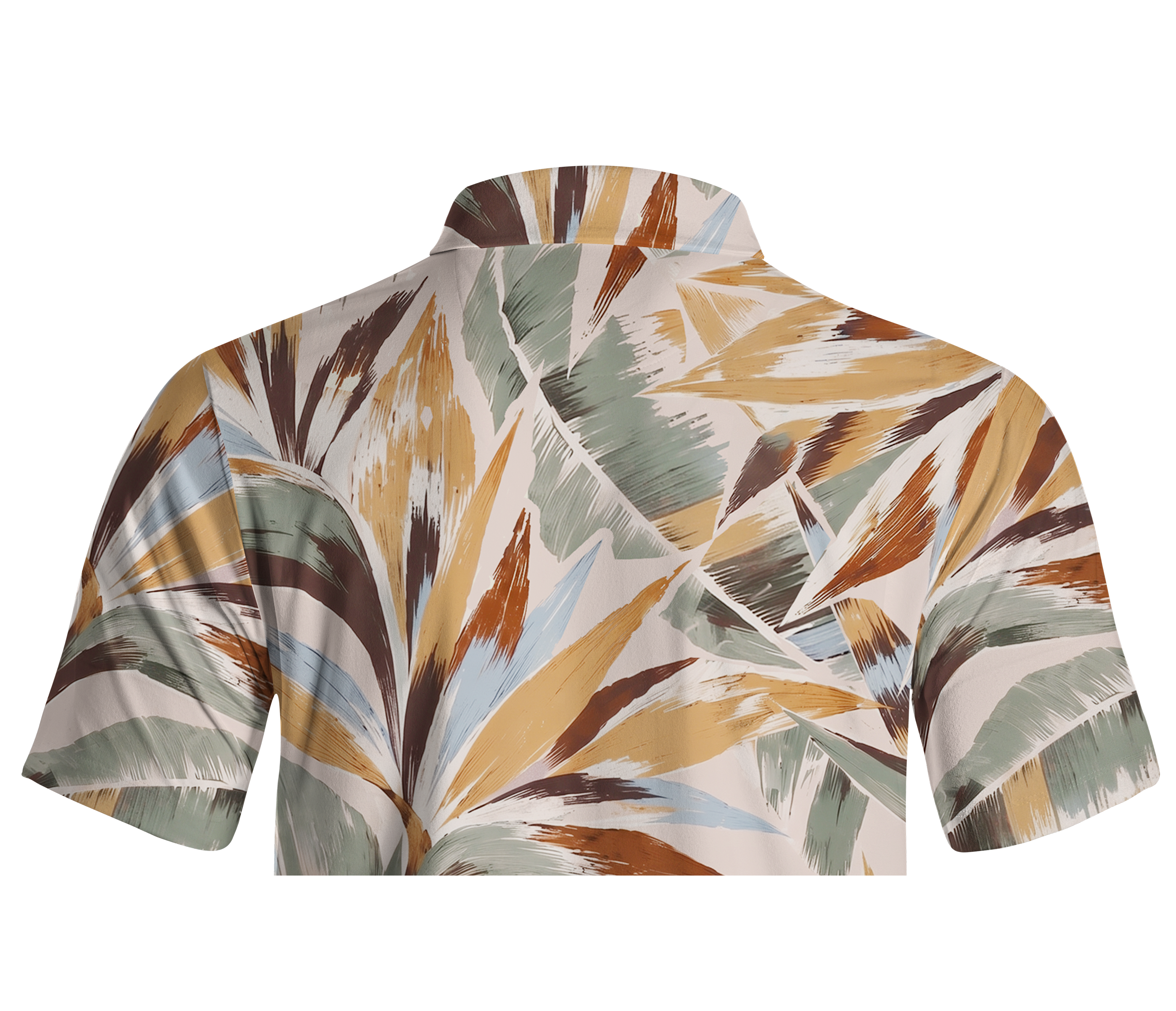 Cherryswing Bold Brushstroke Tropical Leaf Men's Polo Shirt