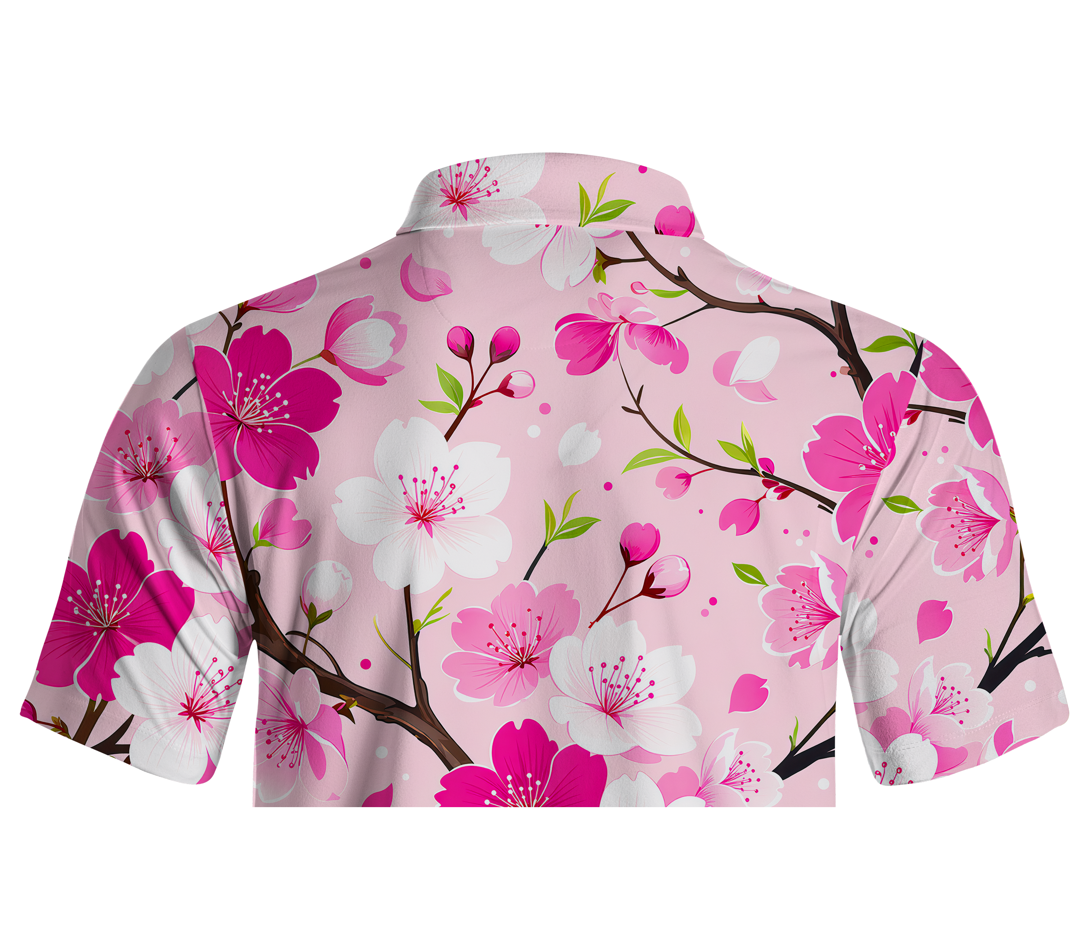 Cherryswing Cherry Blossom Branch Print Men's Polo Shirt