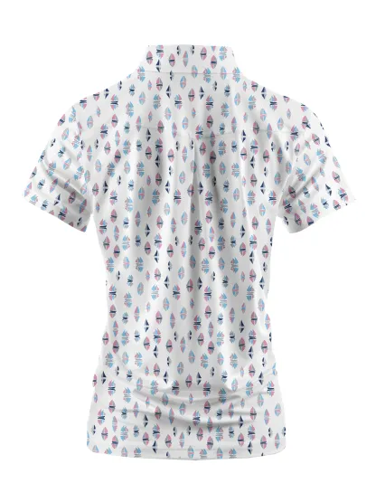 Cherryswing Women's Sailboat Golf Short Sleeve Polo Shirt