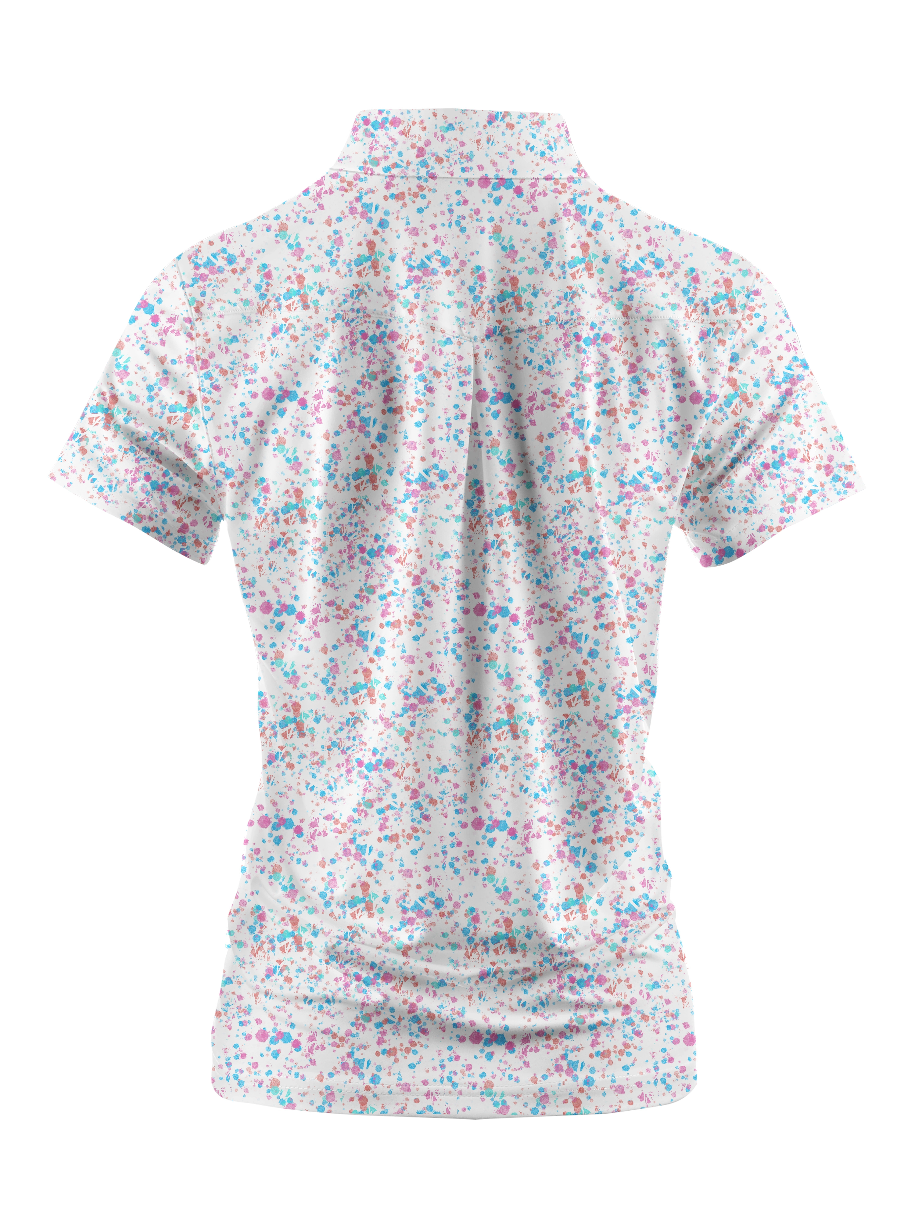 Cherryswing Women's Ink Splash Golf Short Sleeve Polo Shirt