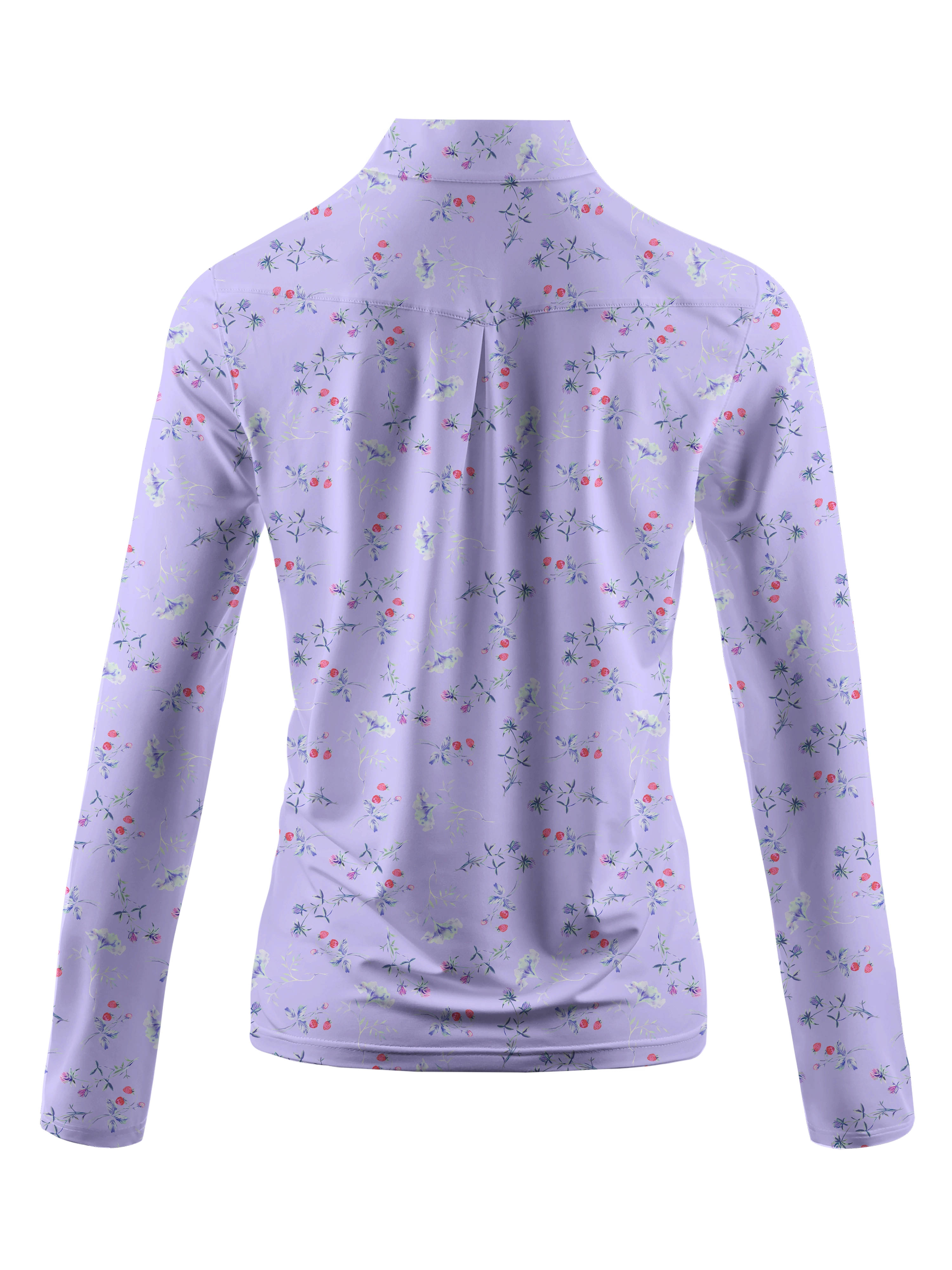 Cherryswing Women's Strawberry Flowers Golf Long Sleeve Polo Shirt