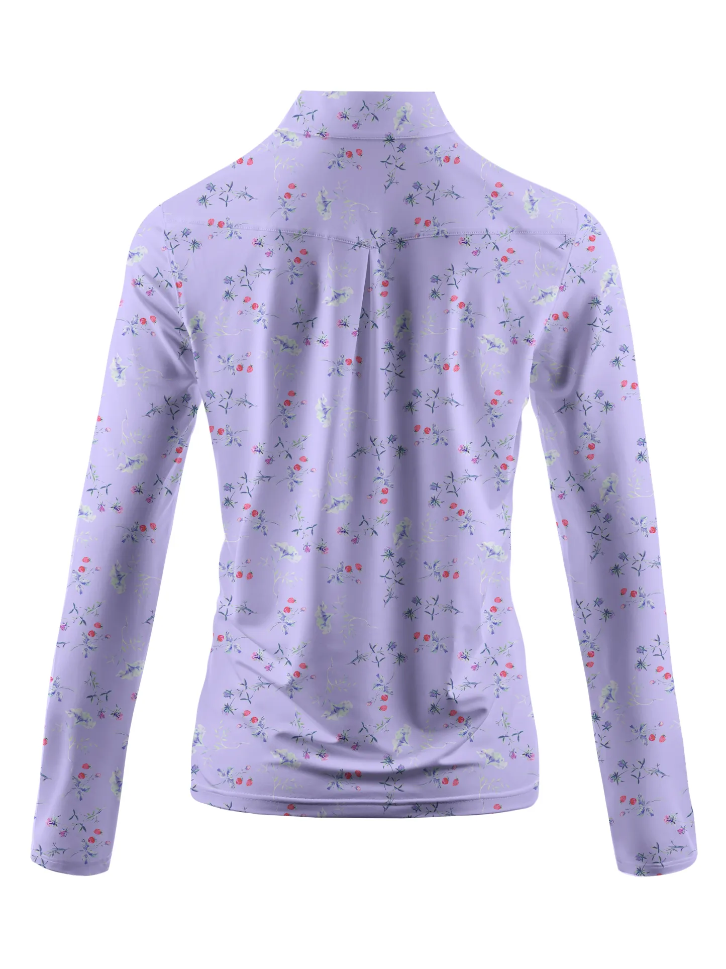 Cherryswing Women's Strawberry Flowers Golf Long Sleeve Polo Shirt