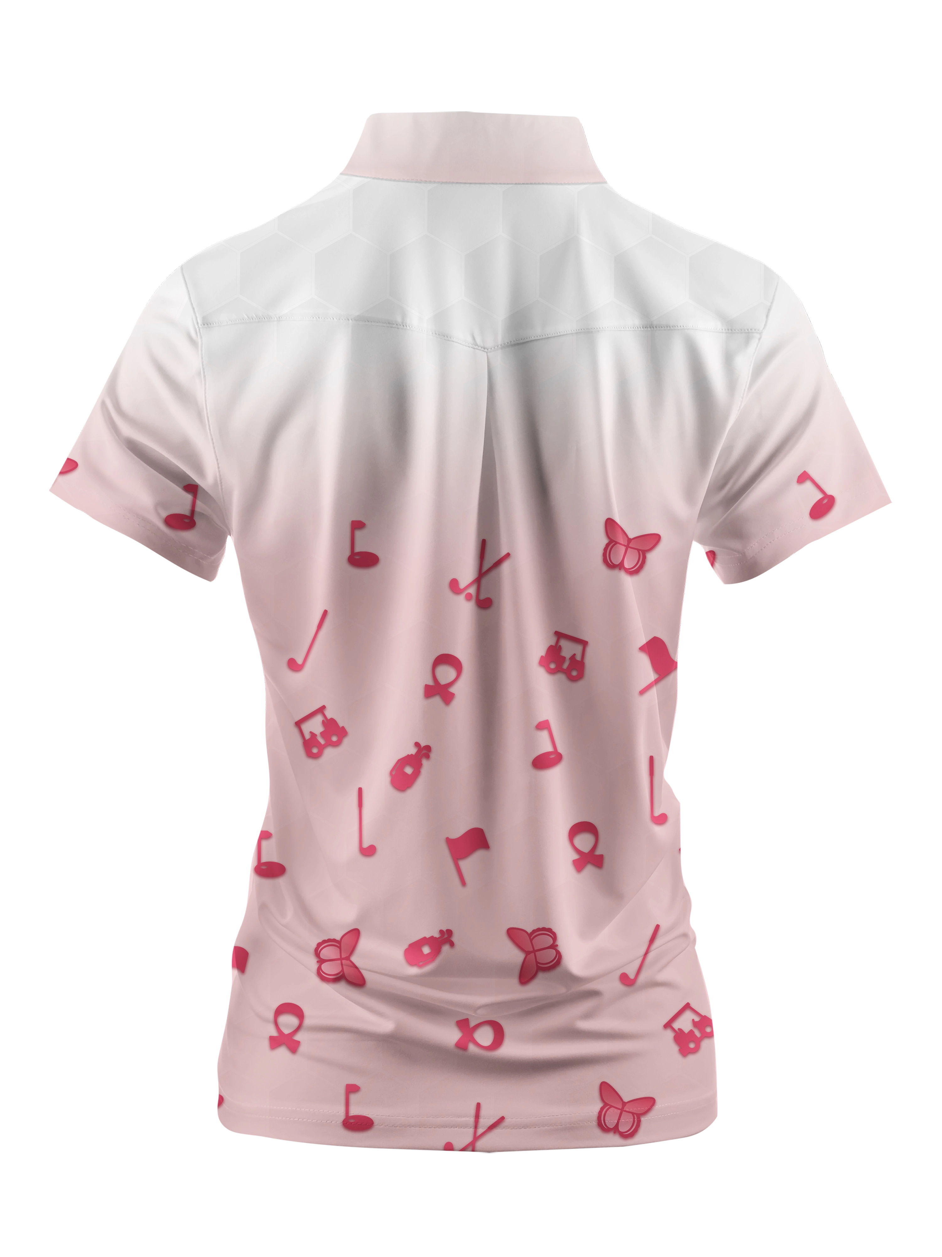 Cherryswing Women's Pink Gradient Golf Short Sleeve Polo Shirt