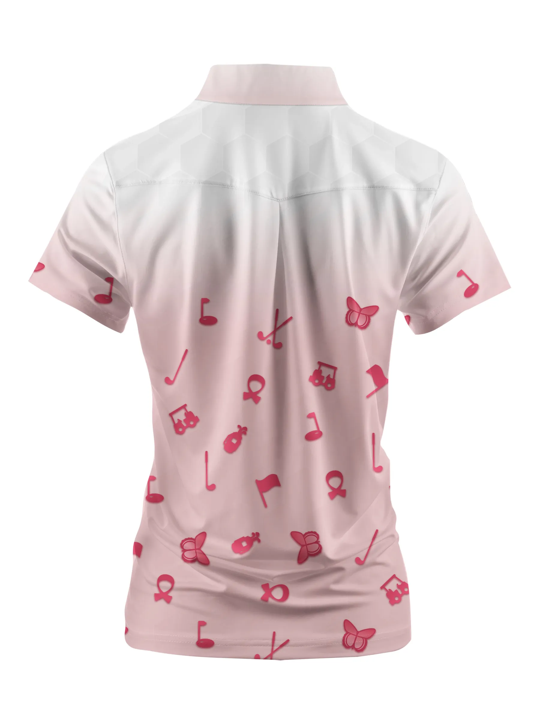 Cherryswing Women's Pink Gradient Golf Short Sleeve Polo Shirt