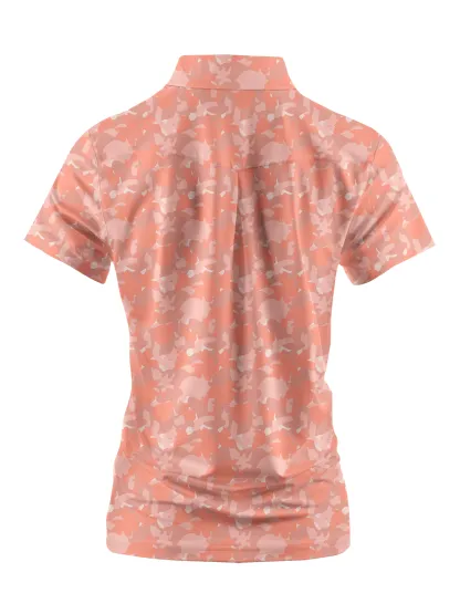 Cherryswing Women's Camouflage Golf Short Sleeve Polo Shirt