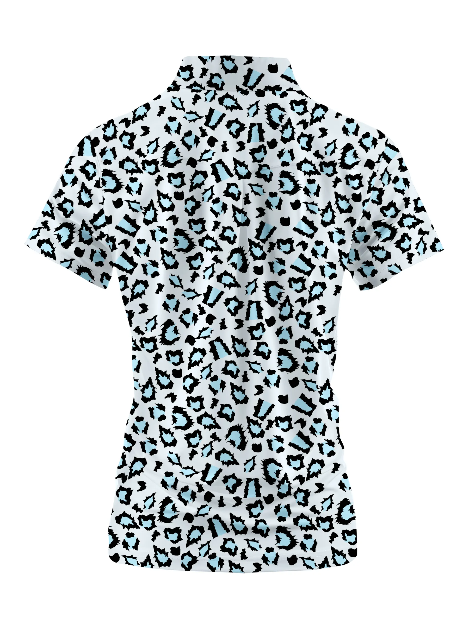 Cherryswing Women's Leopard Golf Short Sleeve Polo Shirt