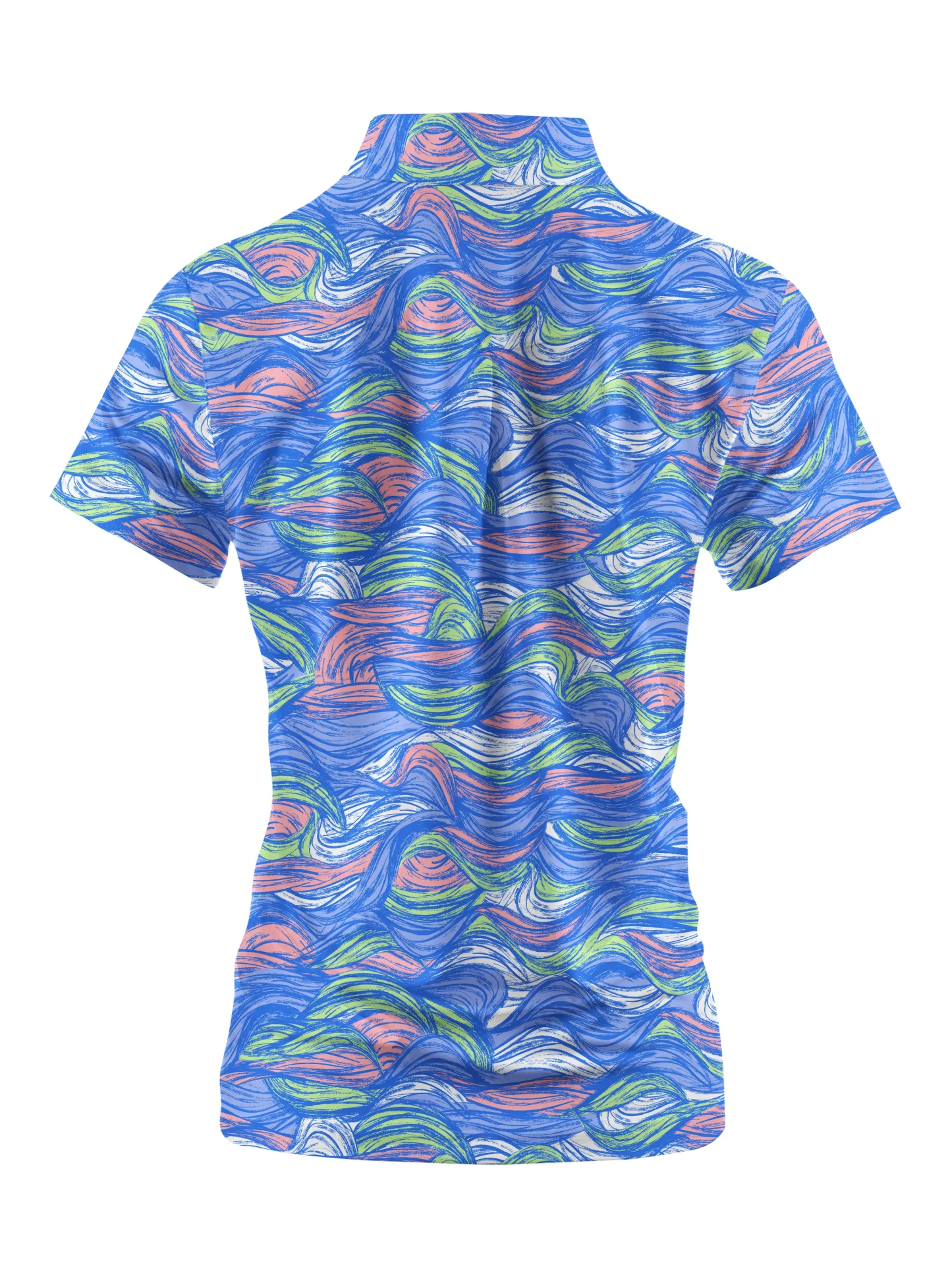 Cherryswing Women's Colored Waves Short Sleeve Golf Shirt