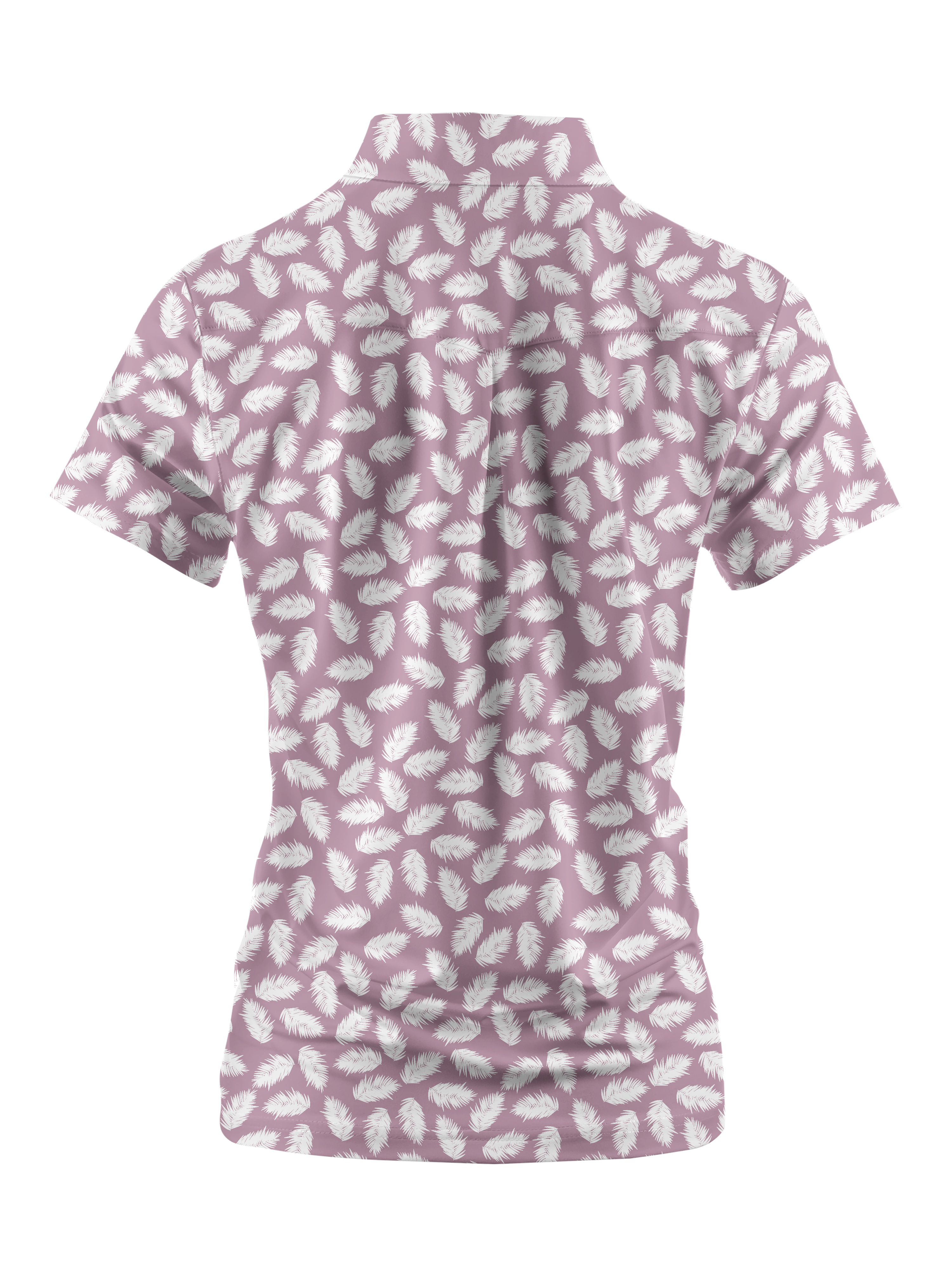 Cherryswing Women's Flower Feather Golf Short Sleeve Polo Shirt