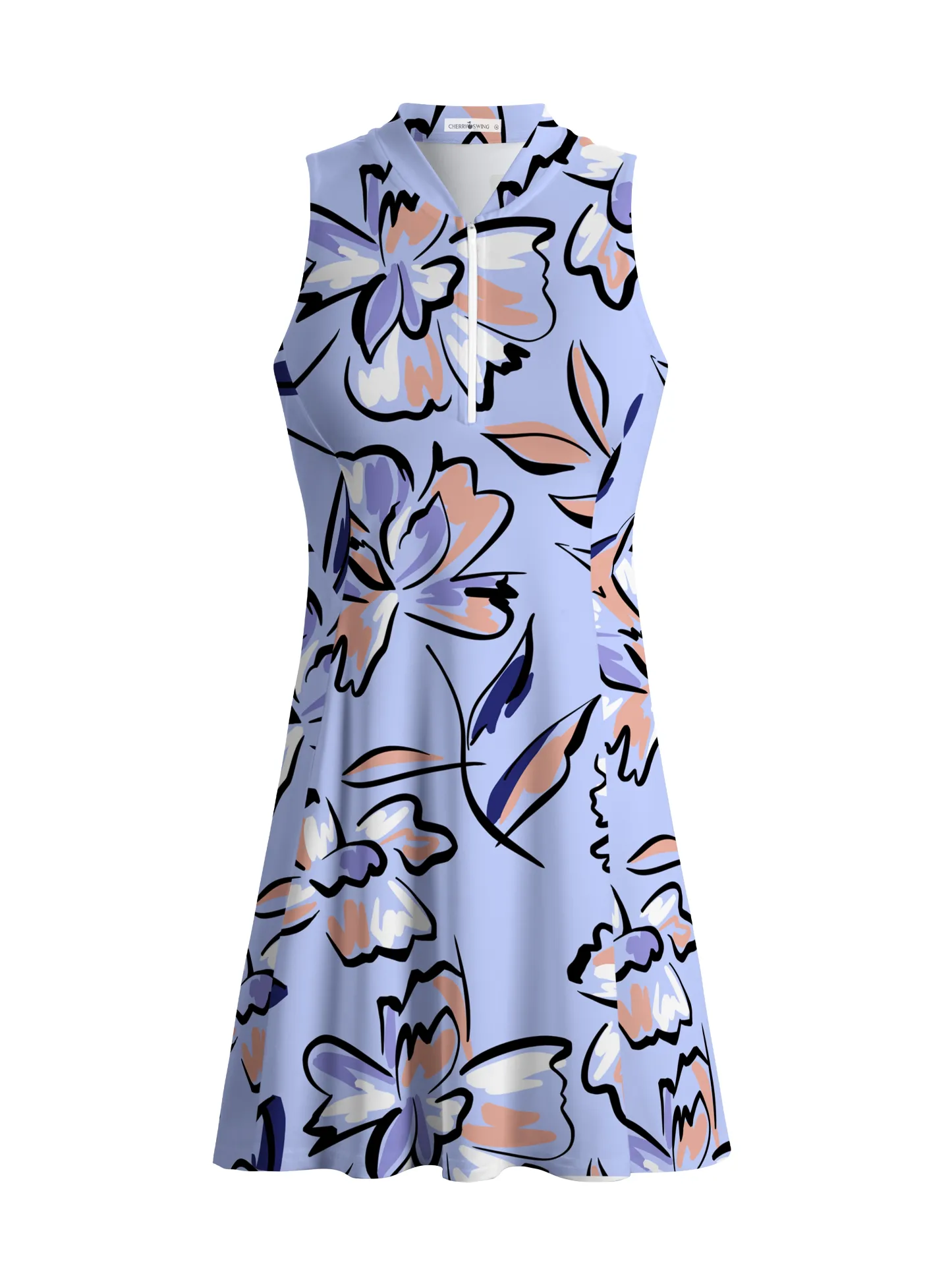 Cherryswing Lilac Floral Golf Dress With Shorts