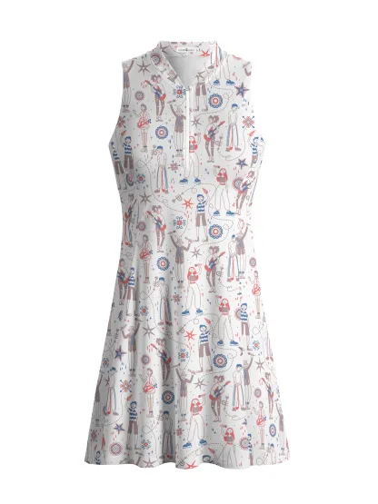 Cherryswing Doodle Pattern Golf Dress With Shorts