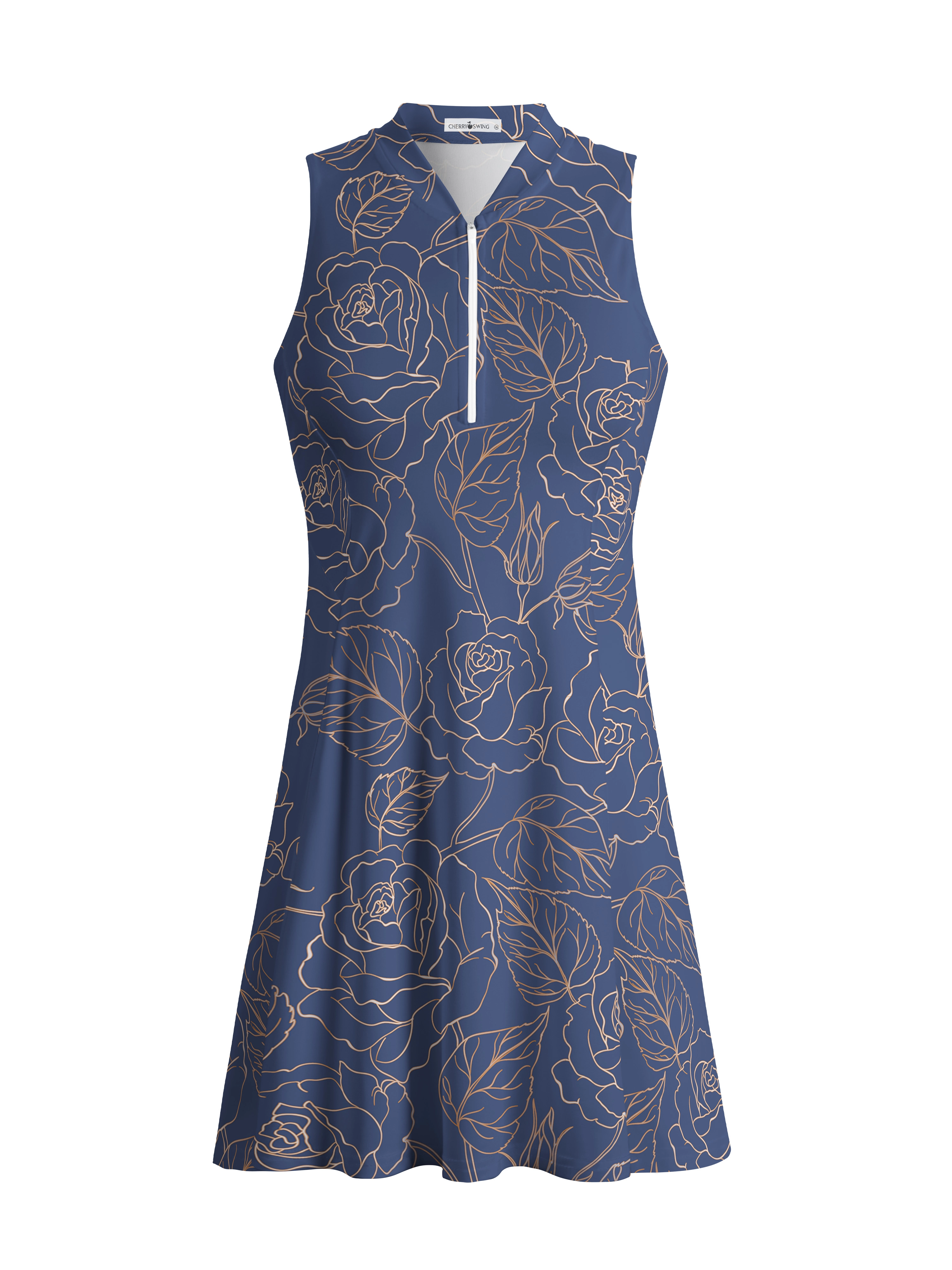 Cherryswing Elegant Rose Golf Dress With Shorts