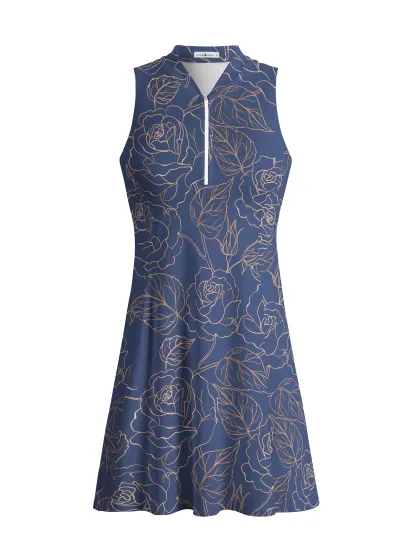 Cherryswing Elegant Rose Golf Dress With Shorts