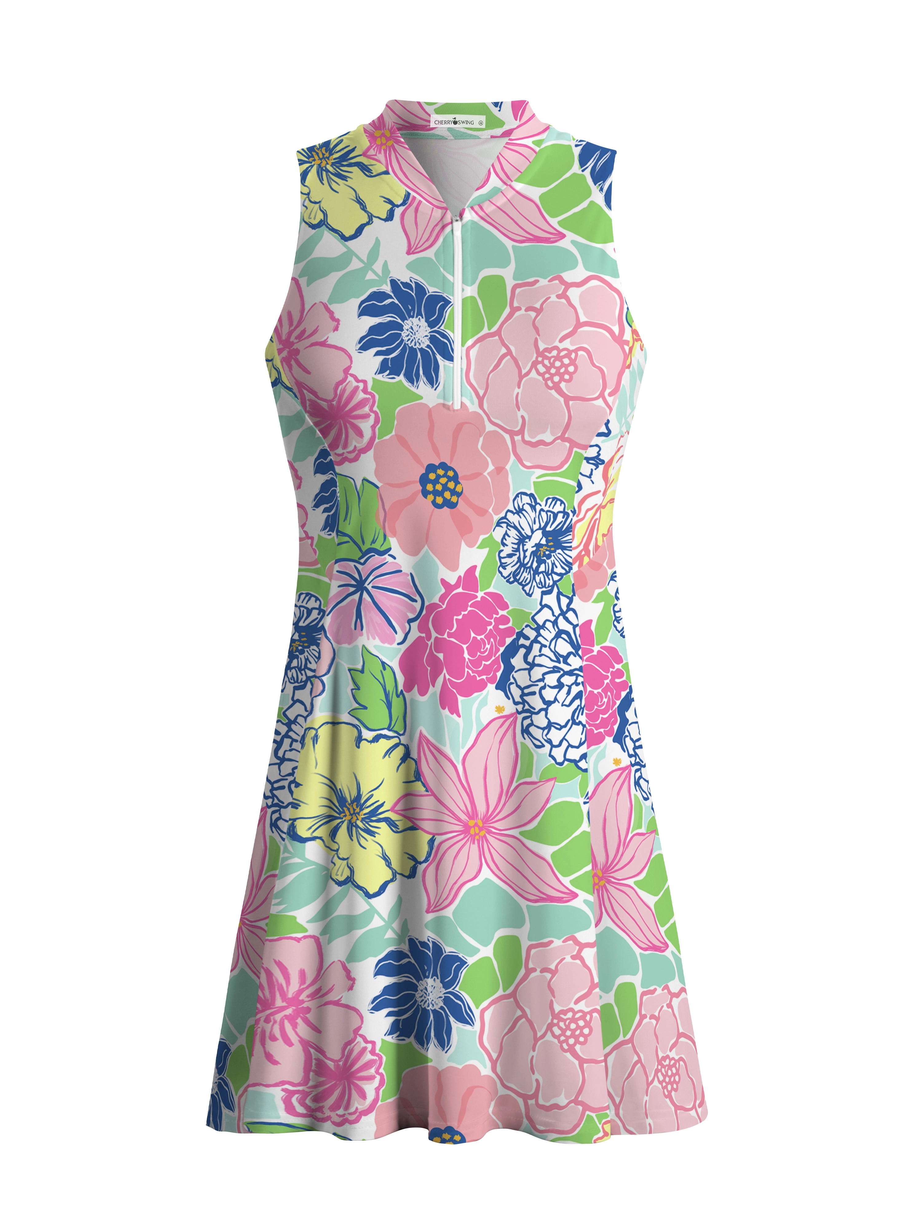 Cherryswing Stylized Flowers Golf Dress