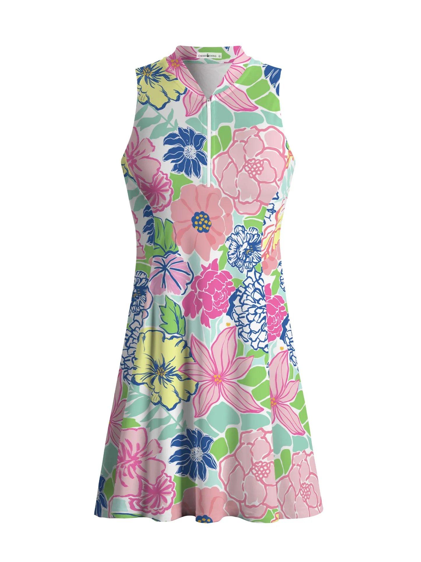 Cherryswing Stylized Flowers Golf Dress