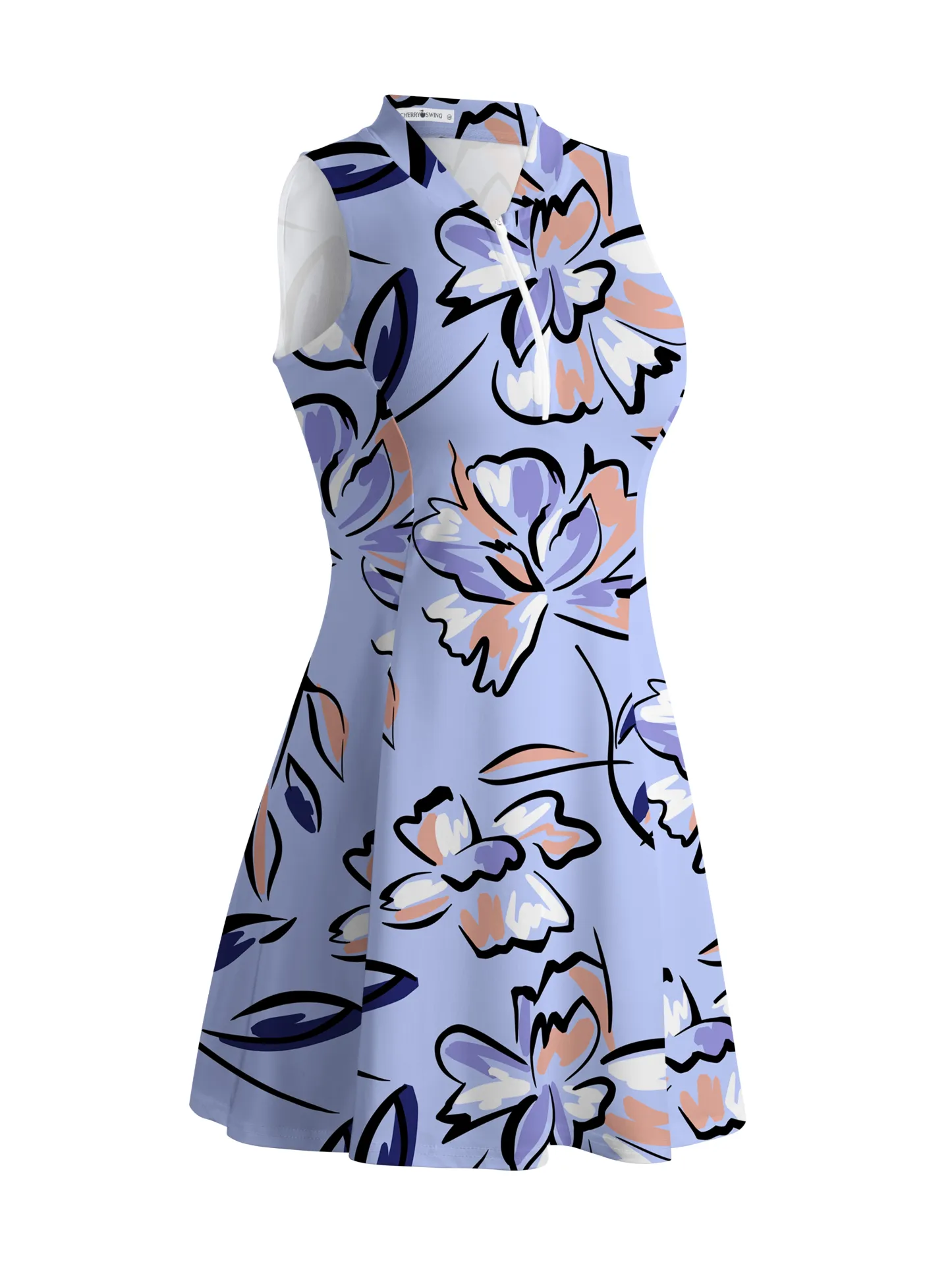 Cherryswing Lilac Floral Golf Dress With Shorts