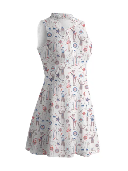 Cherryswing Doodle Pattern Golf Dress With Shorts