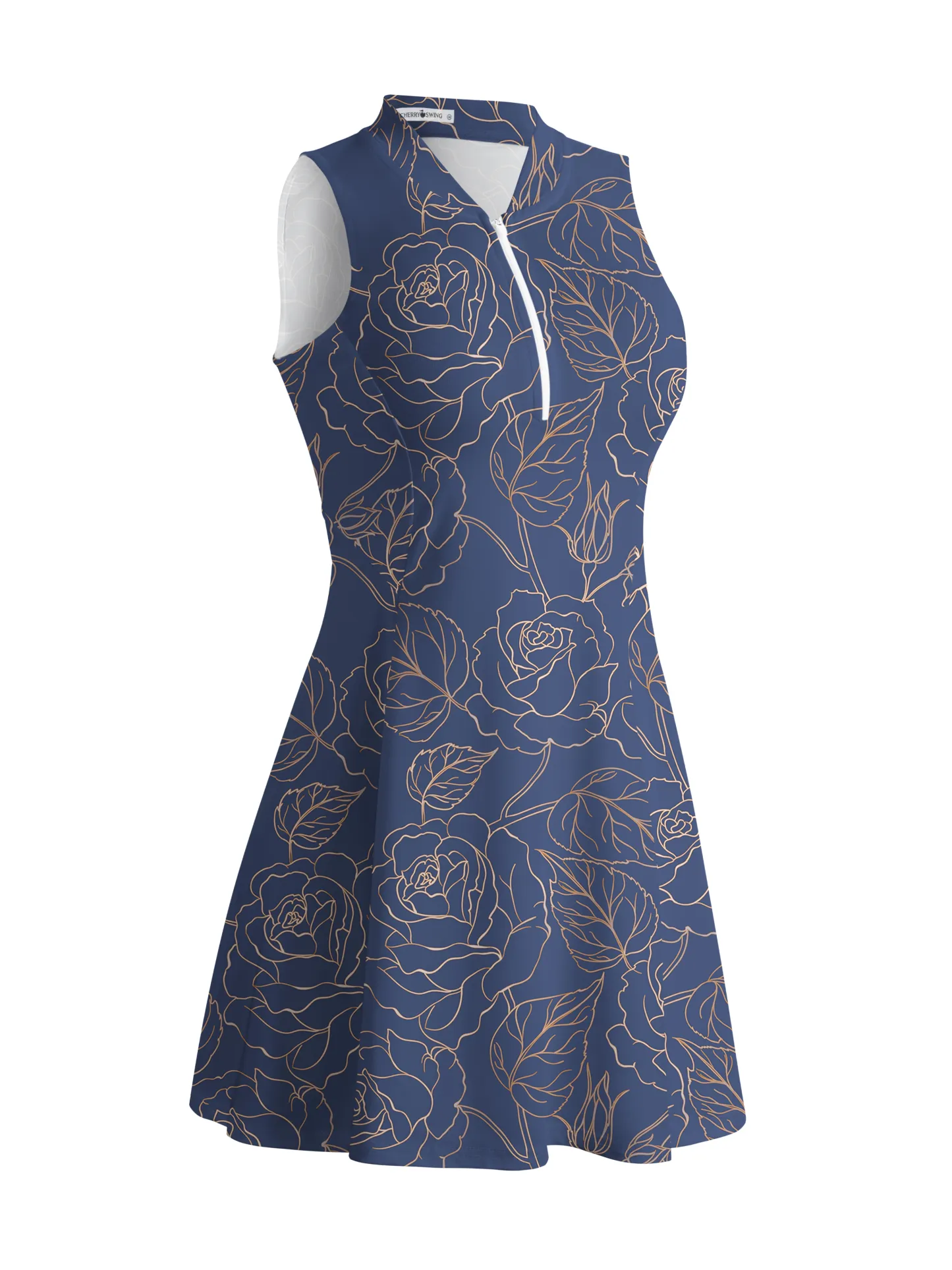 Cherryswing Elegant Rose Golf Dress With Shorts