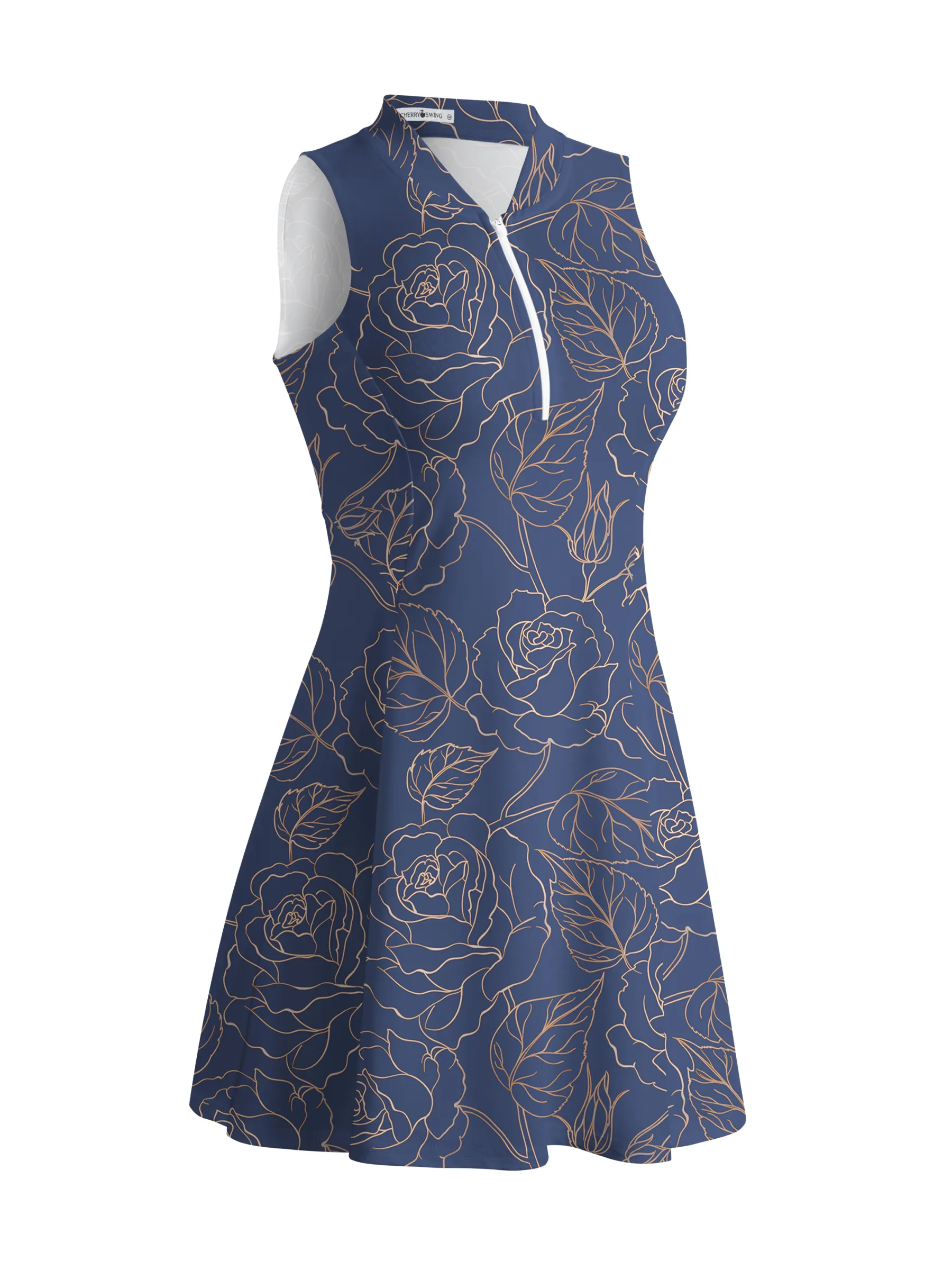 Cherryswing Elegant Rose Golf Dress With Shorts